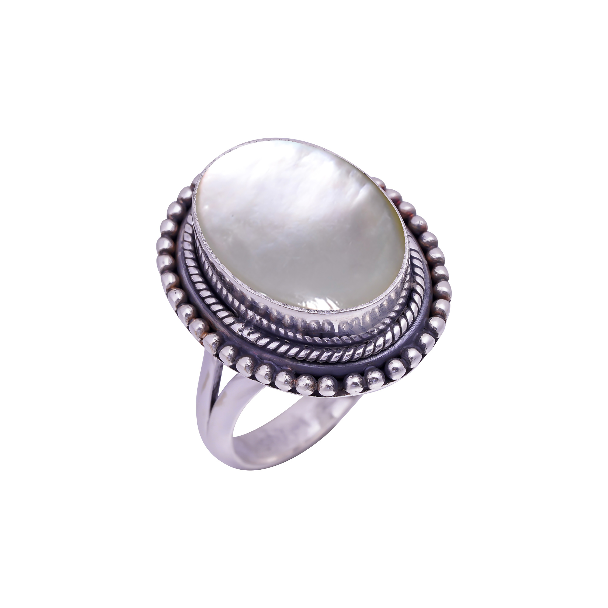Mother Of Pearl - Australia Gemstone 925 Sterling Silver Ring