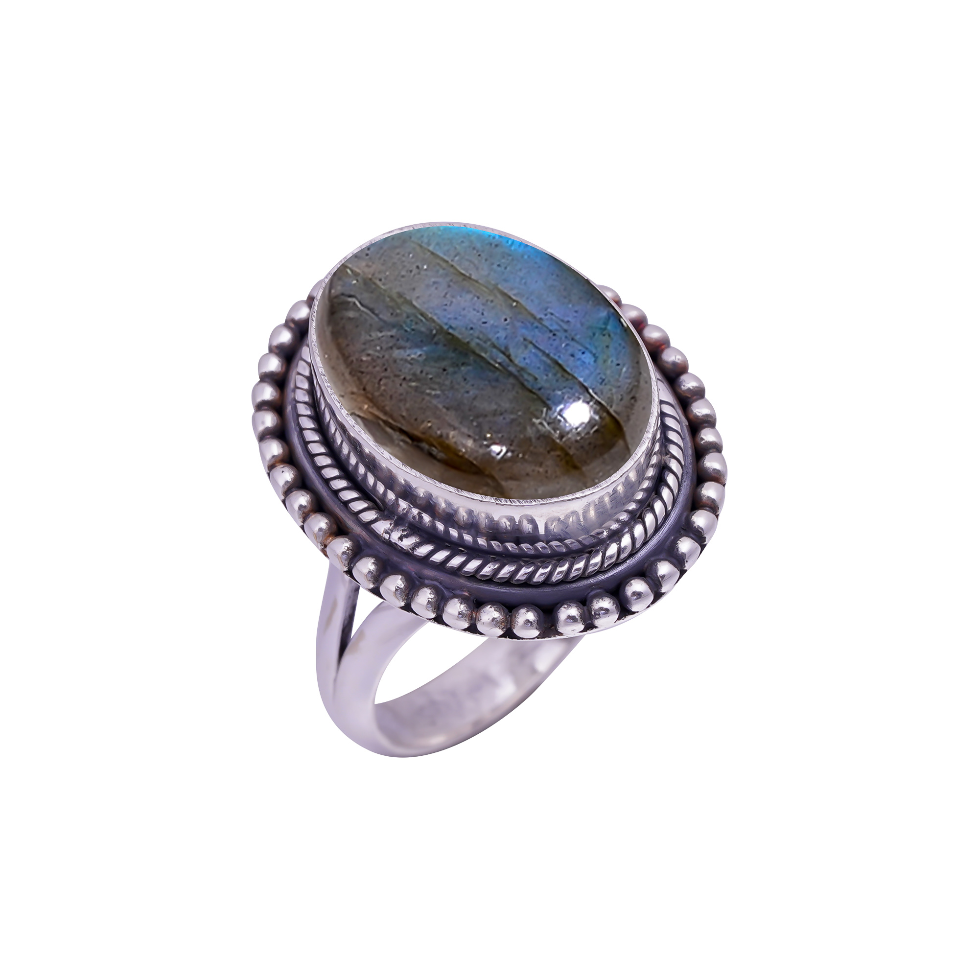 Labradorite - Madagascar Gemstone 925 Sterling Silver Ring