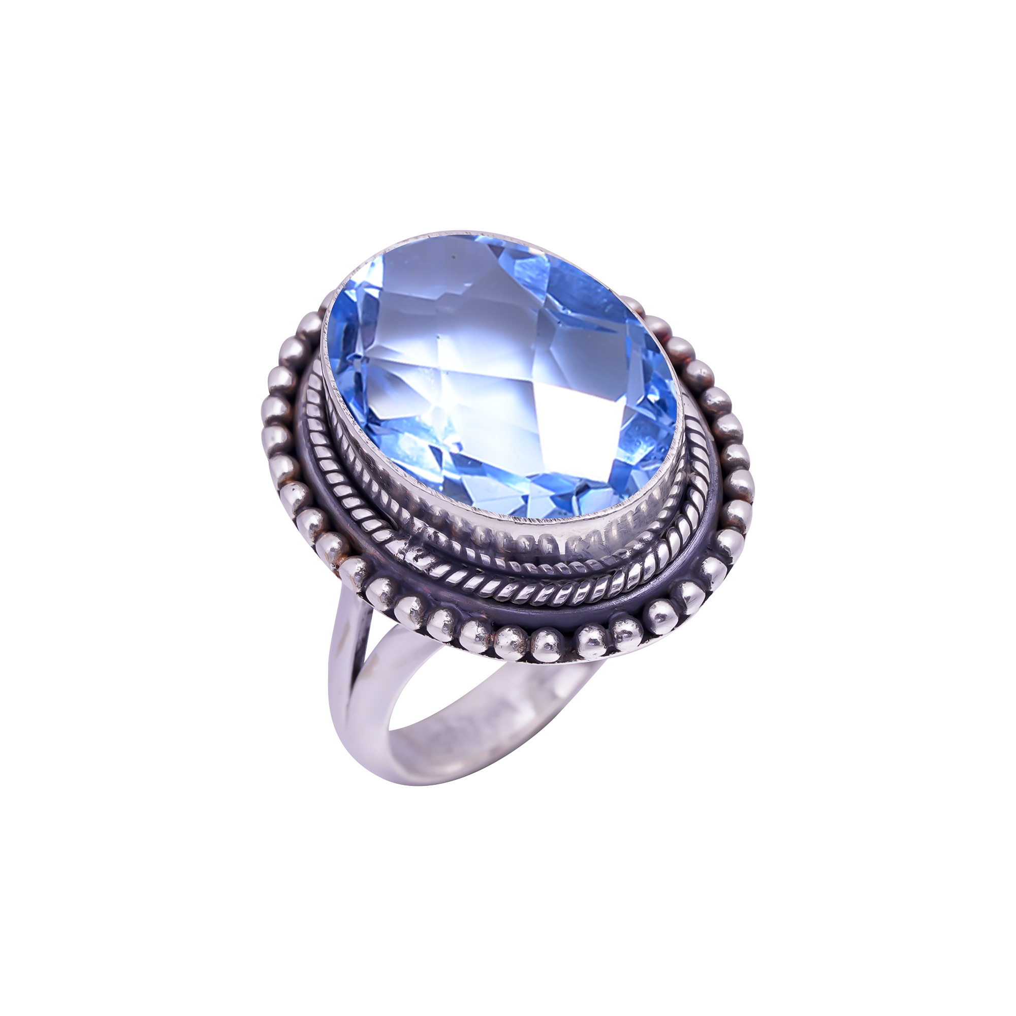 Tanzanite - Simulated Gemstone 925 Sterling Silver Ring