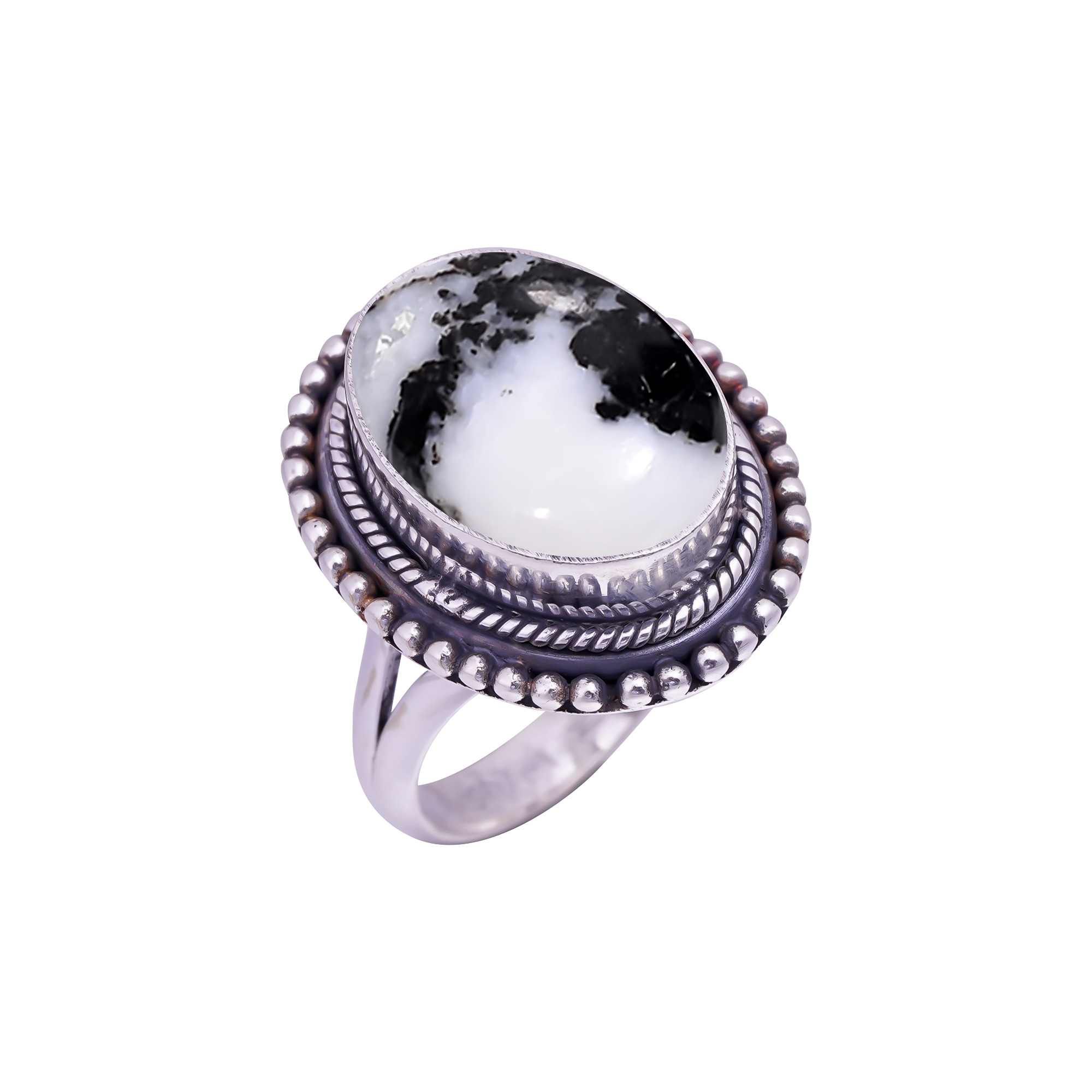 White Buffalo Turquoise - Nevada Gemstone 925 Sterling Silver Ring