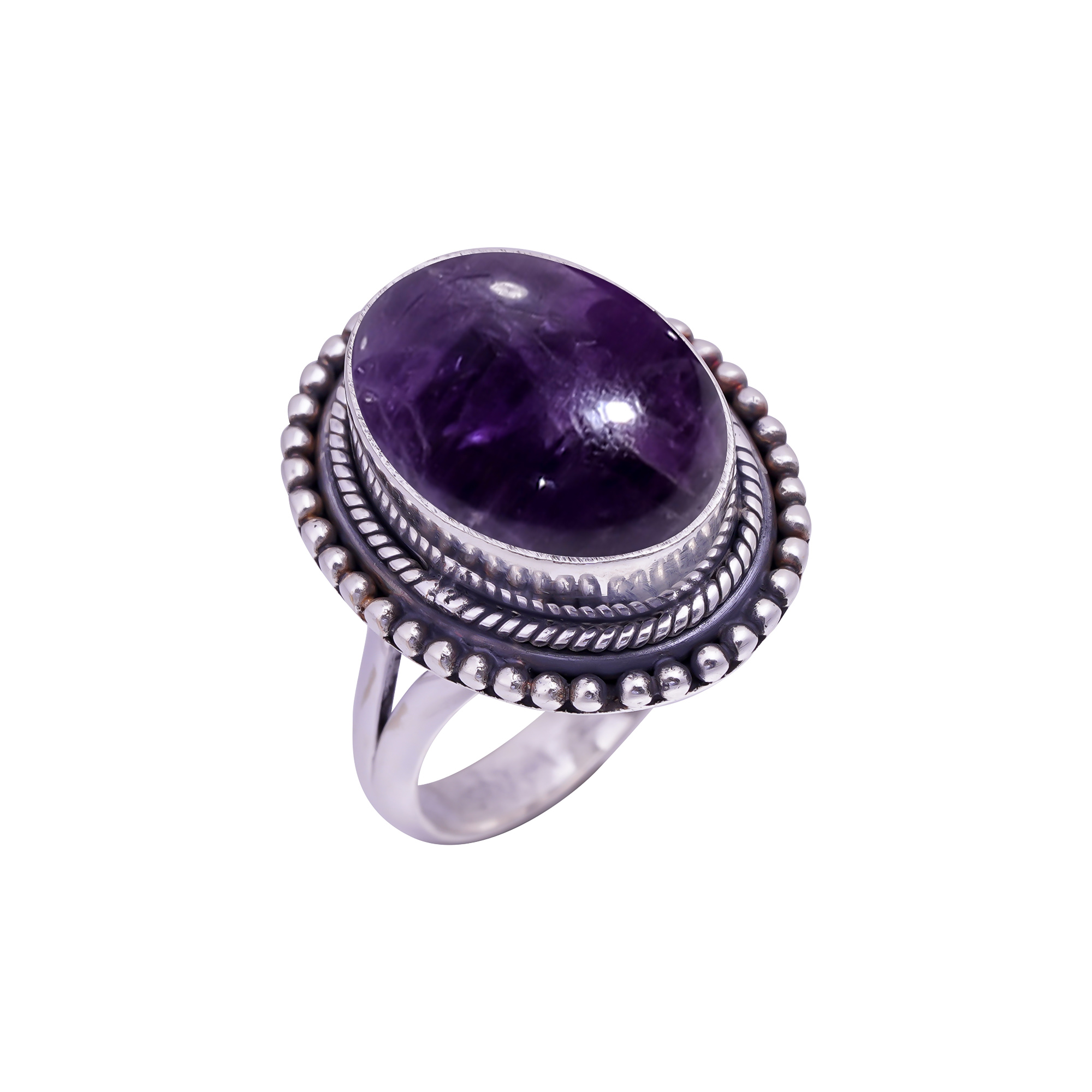 Purple Amethyst - Mashamba Gemstone 925 Sterling Silver Ring