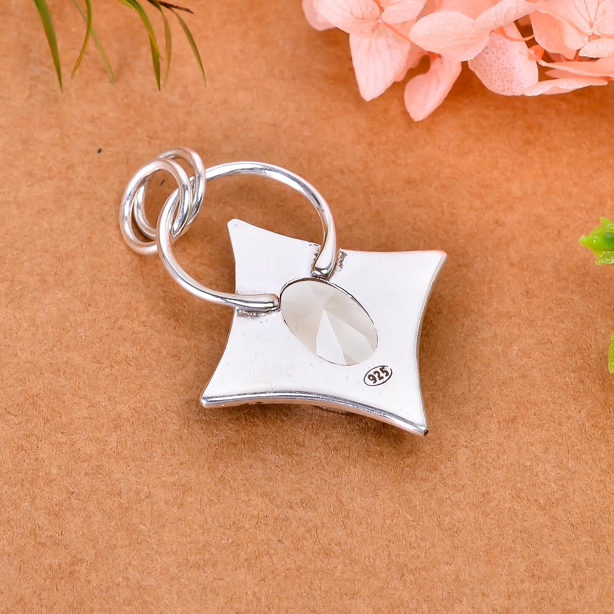 Smokey - Simulated 925 Solid Sterling Silver Pendant