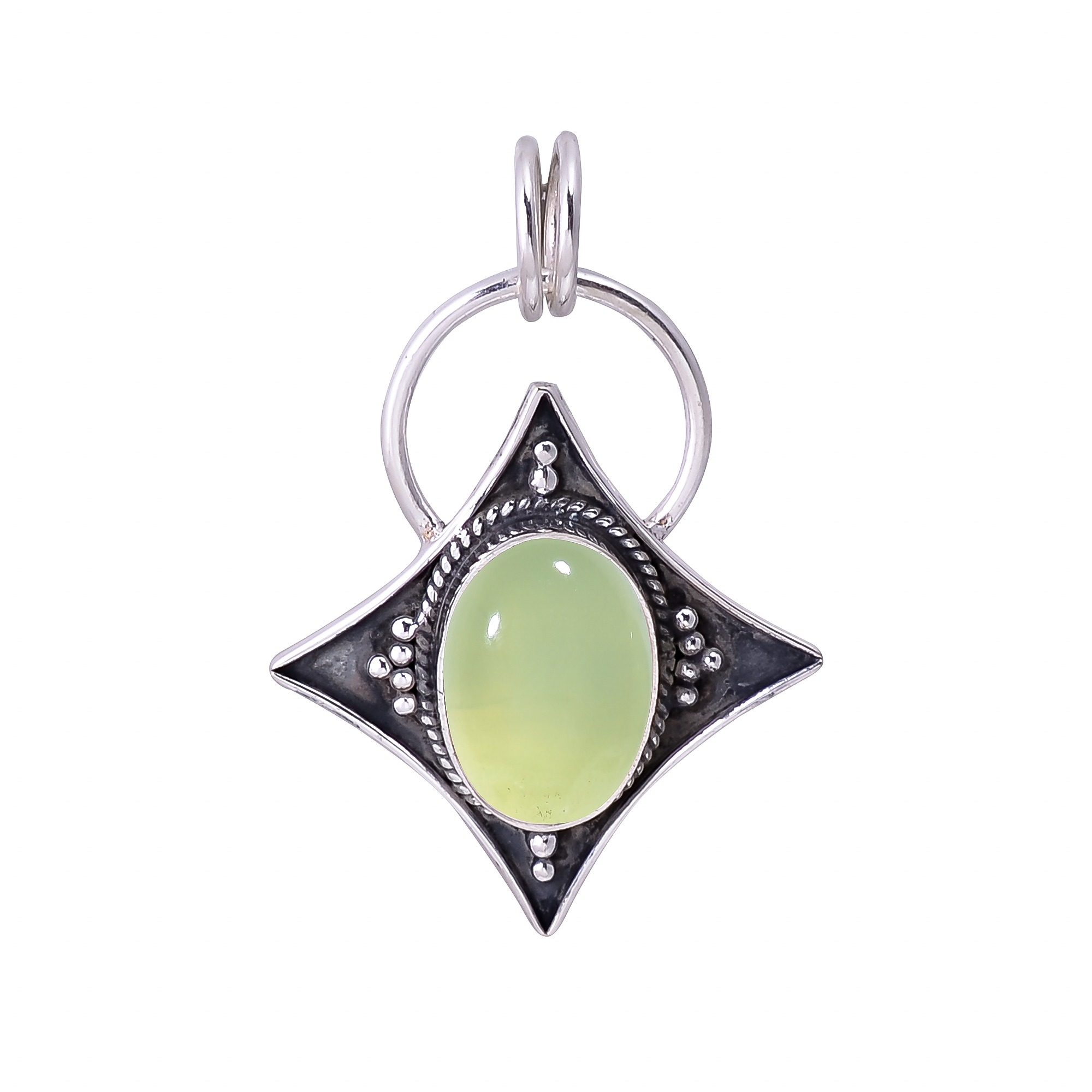 Prehnite - South Africa 925 Solid Sterling Silver Pendant