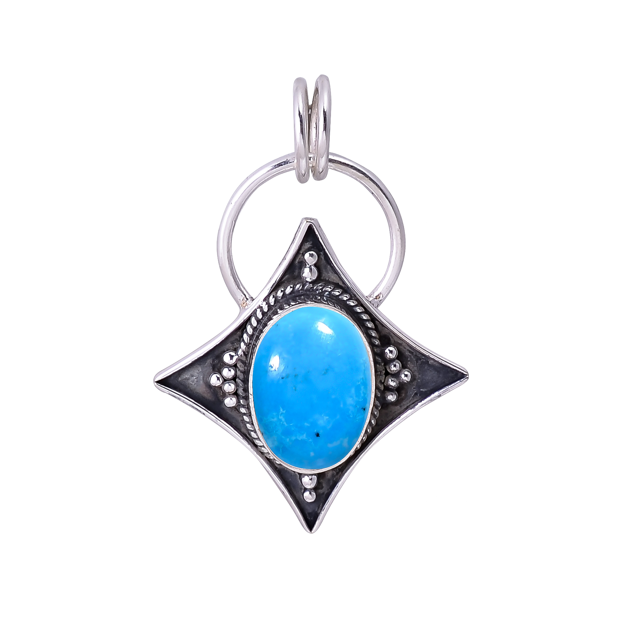 Magnesite Turquoise 925 Solid Sterling Silver Pendant