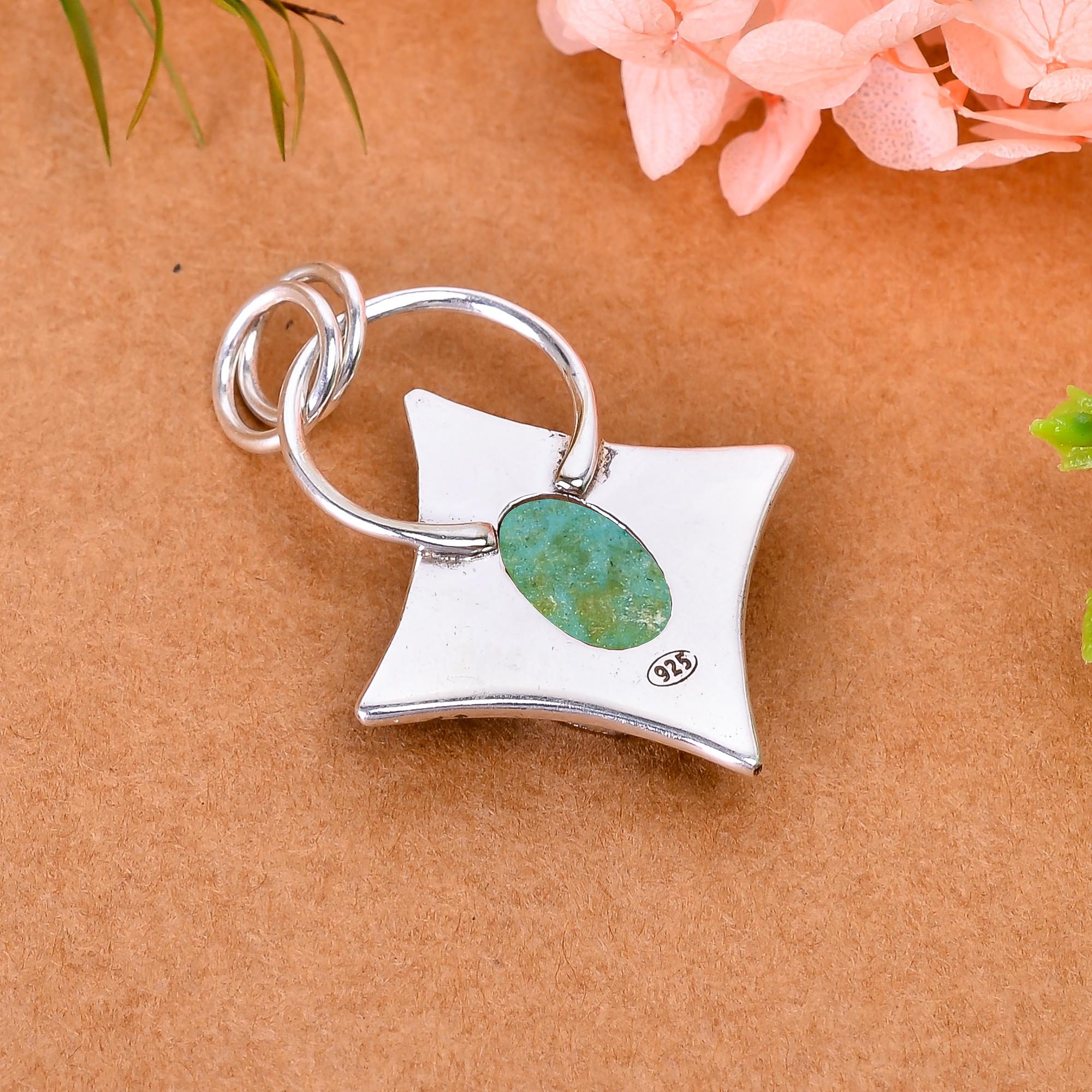 Magnesite Turquoise 925 Solid Sterling Silver Pendant