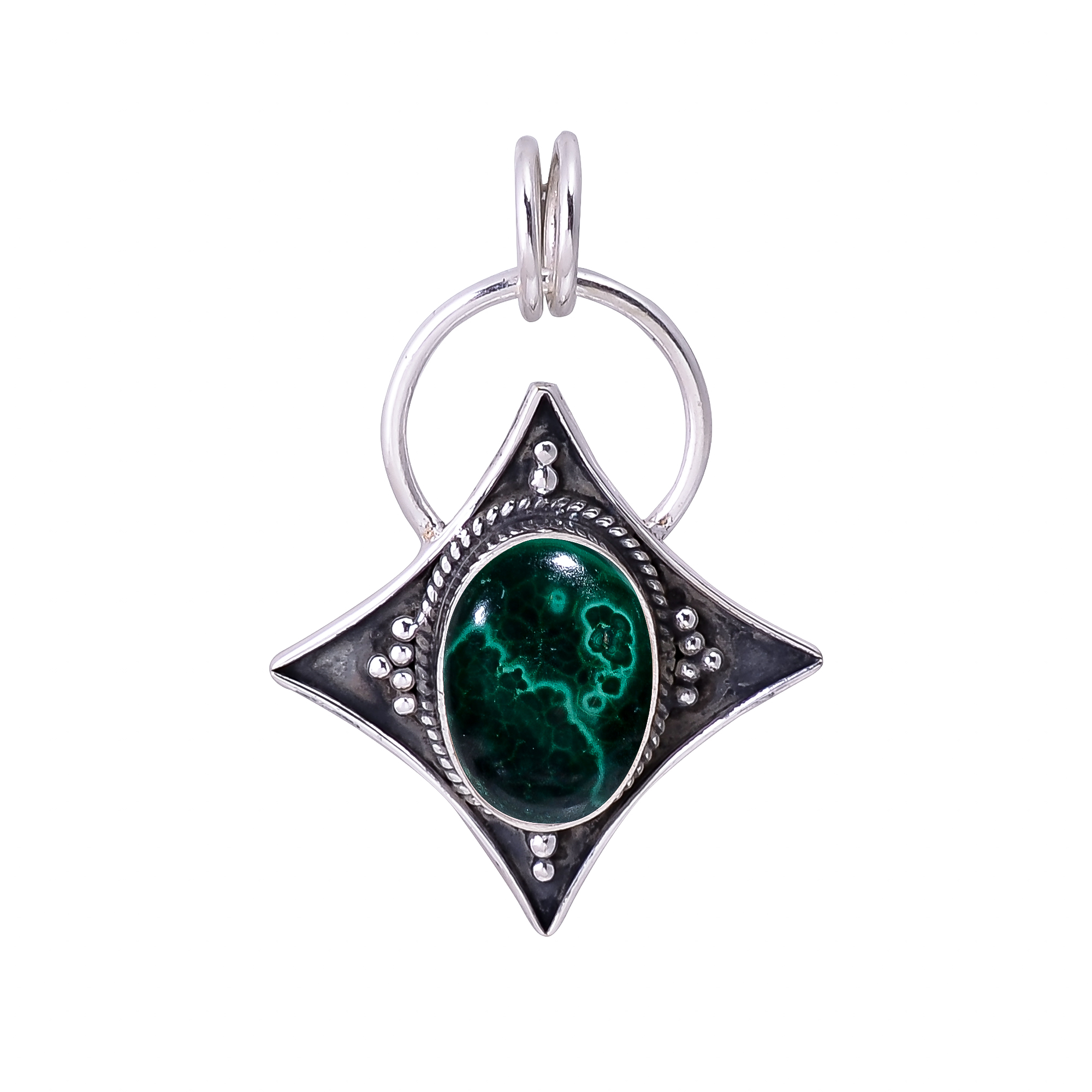 Malachite - Congo 925 Solid Sterling Silver Pendant