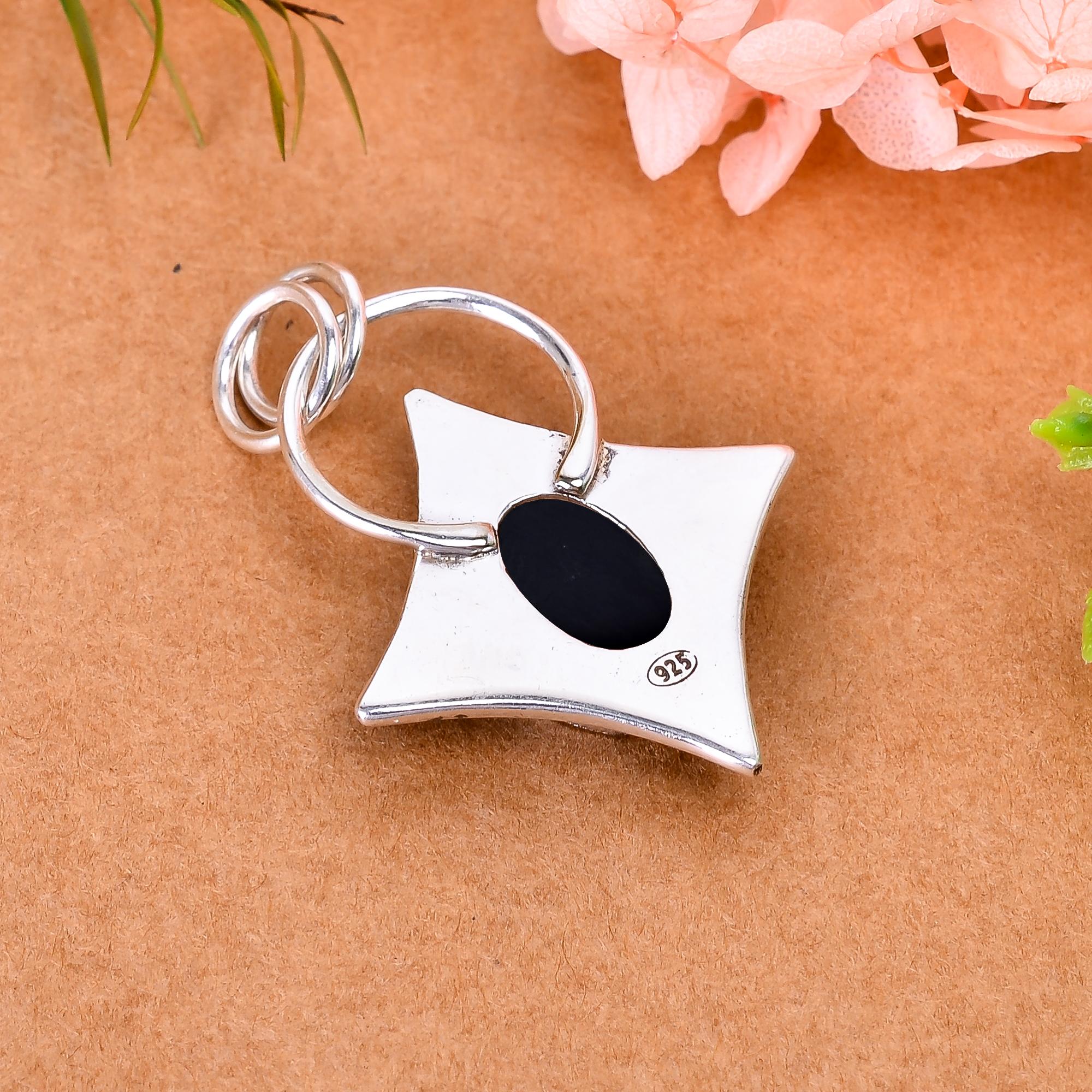Black Onyx - Brazil 925 Solid Sterling Silver Pendant