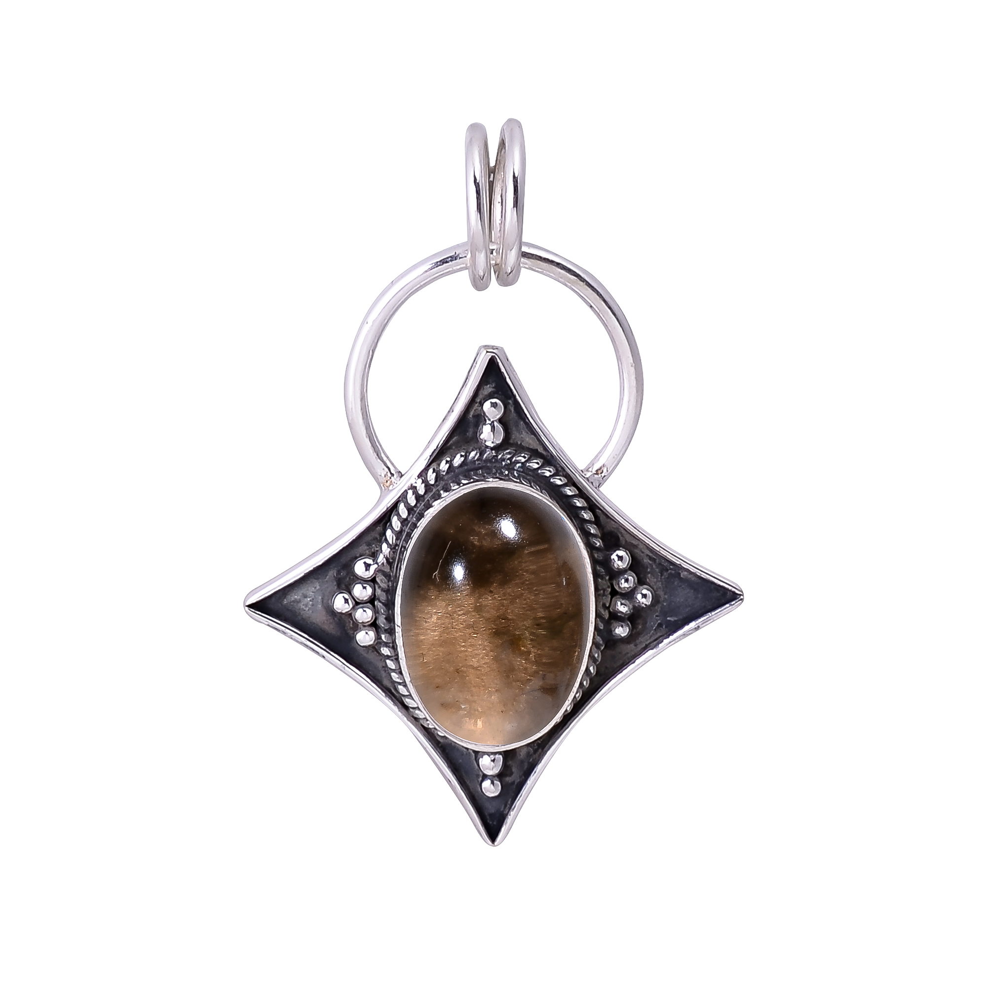 Smoky Quartz - Brazil 925 Solid Sterling Silver Pendant