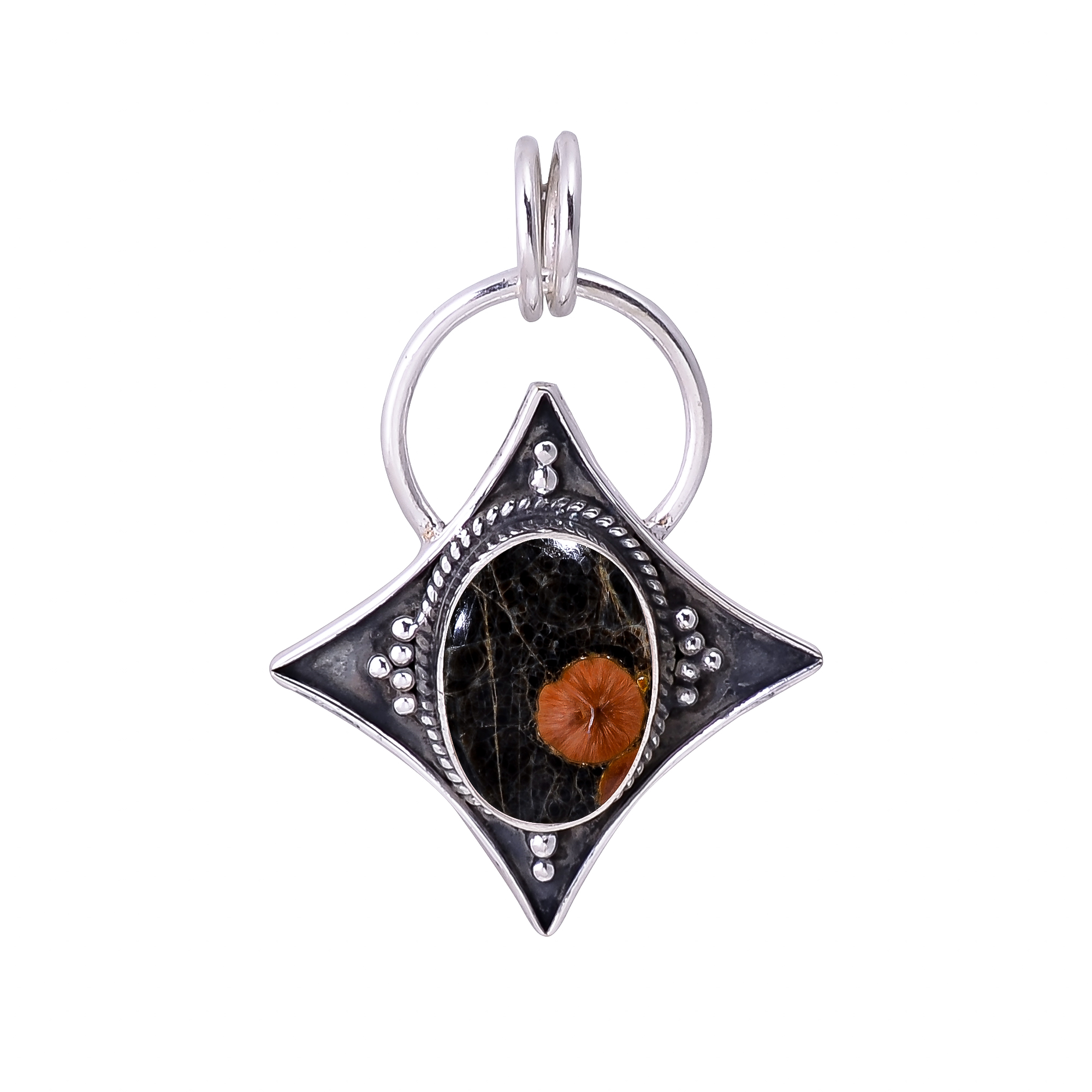 Peanut Obsidian - Sonora 925 Solid Sterling Silver Pendant