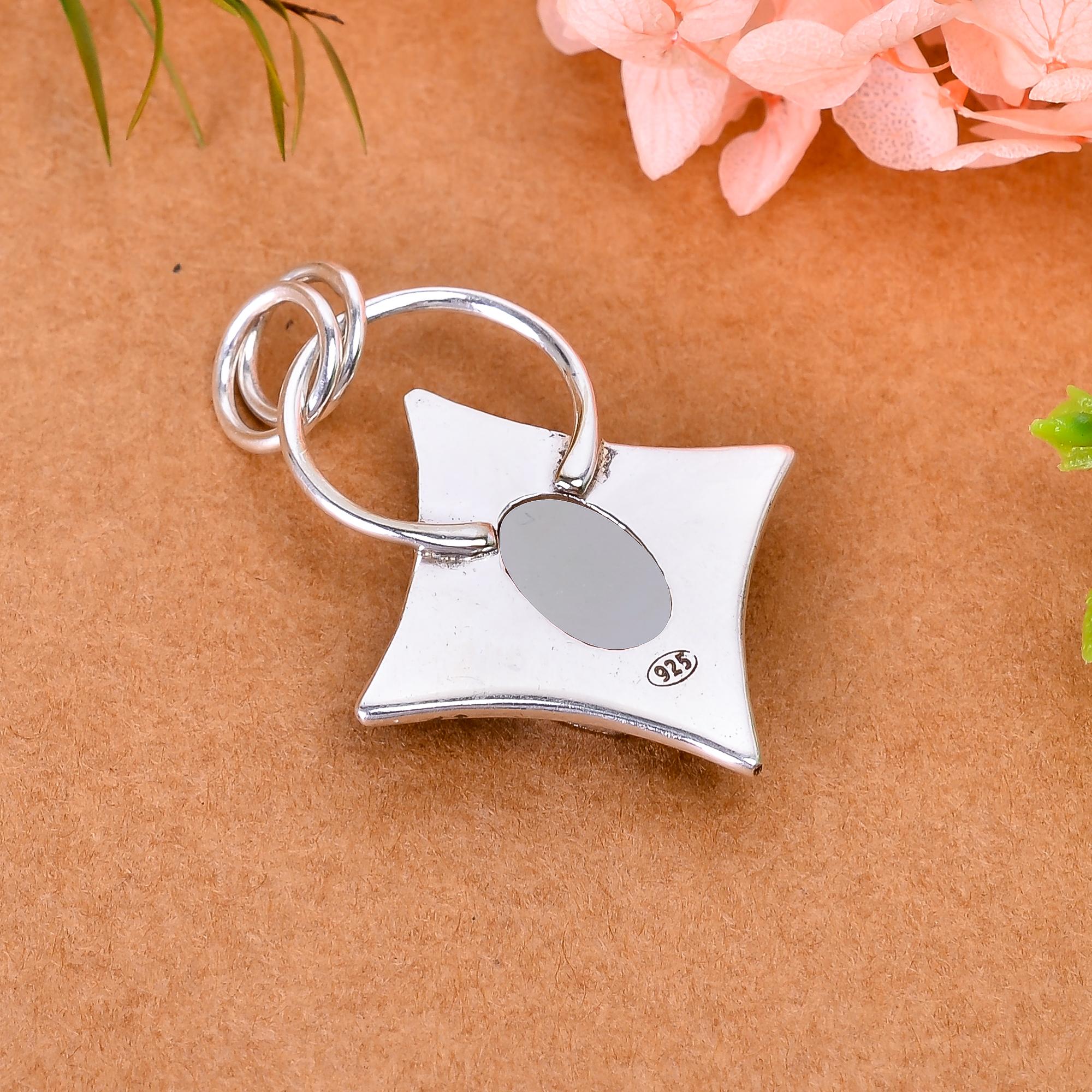 Snow White Titanium Agate Drusy 925 Solid Sterling Silver Pendant