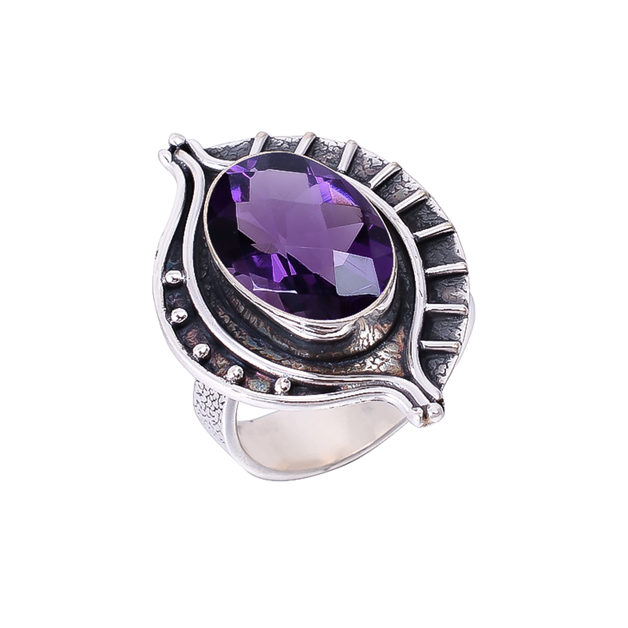 Purple Amethyst - Simulated 925 Sterling Silver Ring