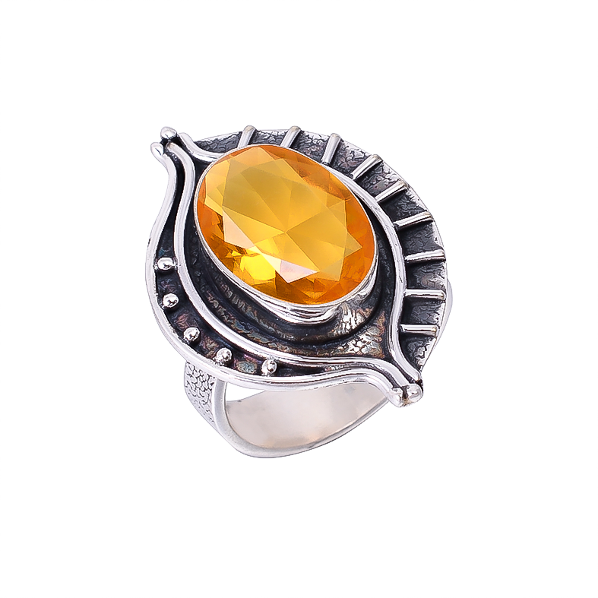 Citrine - Simulated 925 Sterling Silver Ring