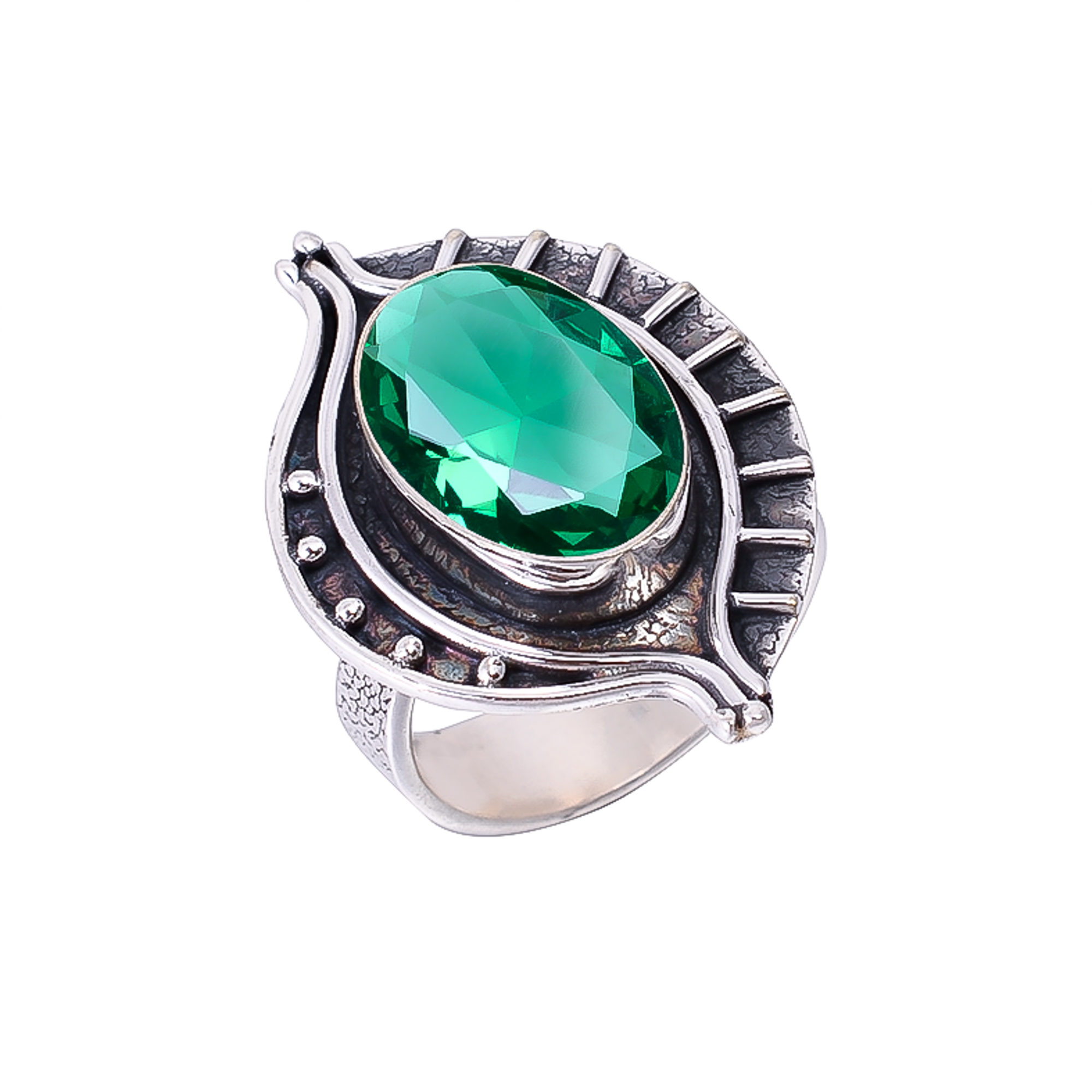 Tsavorite - Simulated 925 Sterling Silver Ring