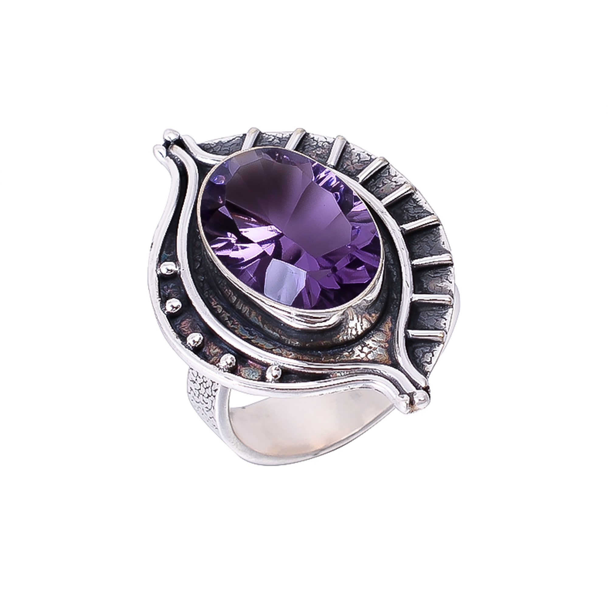 Purple Amethyst - Simulated 925 Sterling Silver Ring