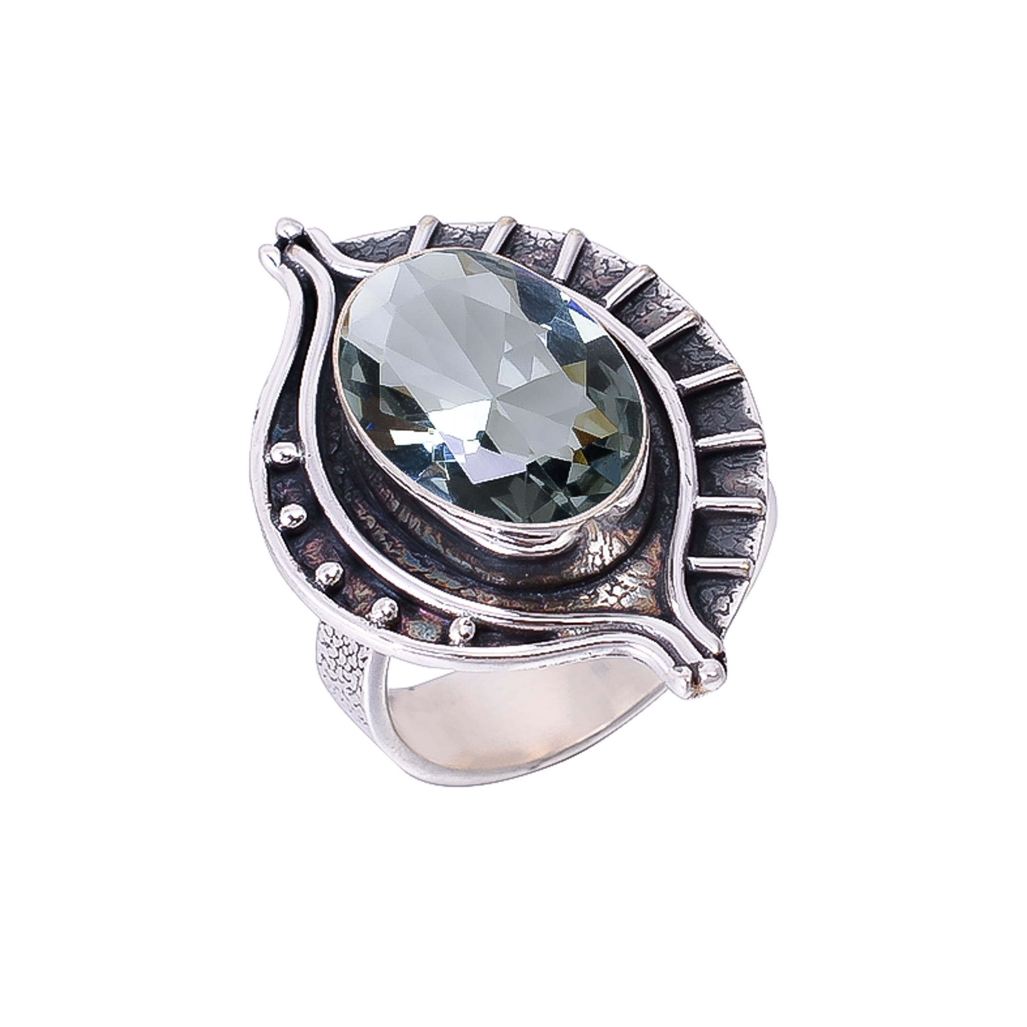 Black Tourmaline - Simulated 925 Sterling Silver Ring