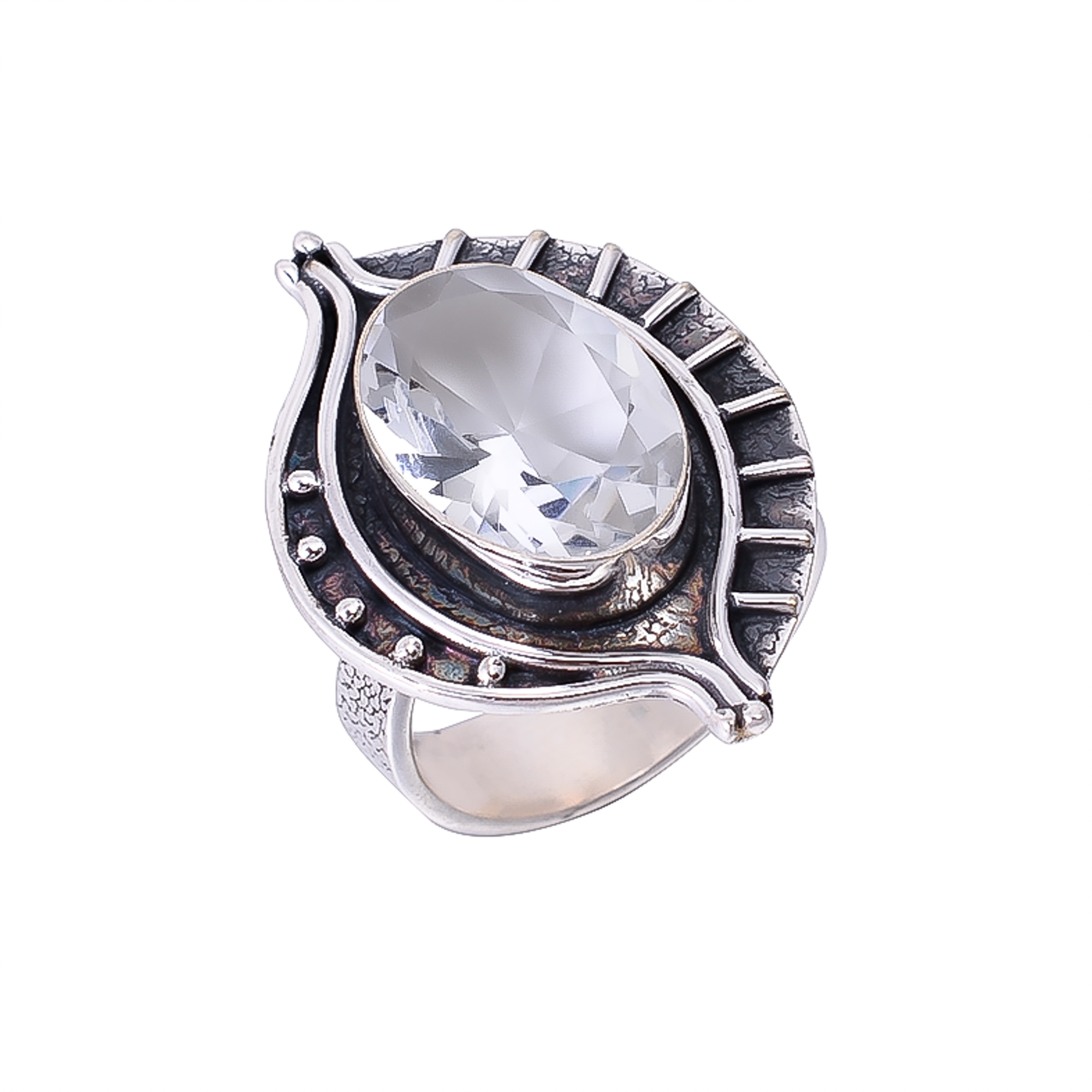 White Topaz - Simulated 925 Sterling Silver Ring