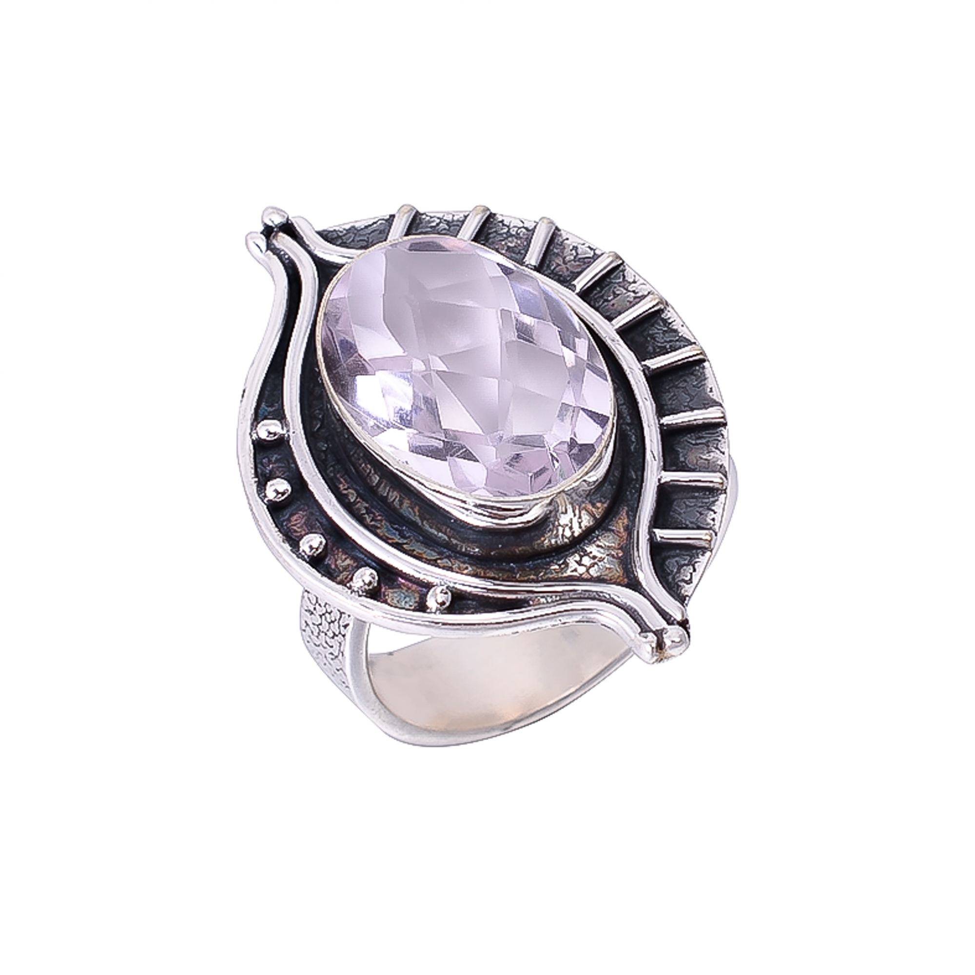 Pink Kunzite - Simulated 925 Sterling Silver Ring