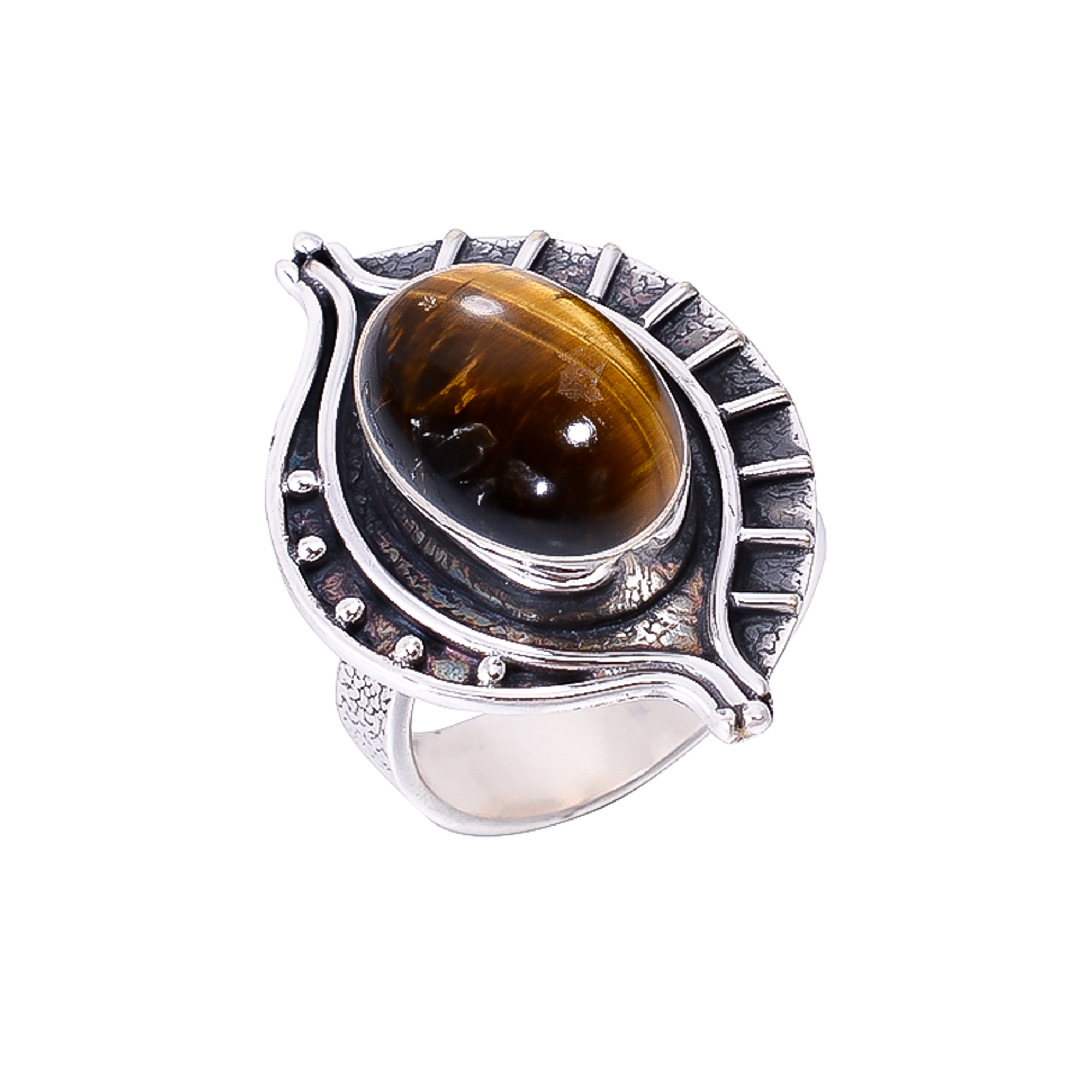Yellow Tiger Eye - South Africa 925 Sterling Silver Ring
