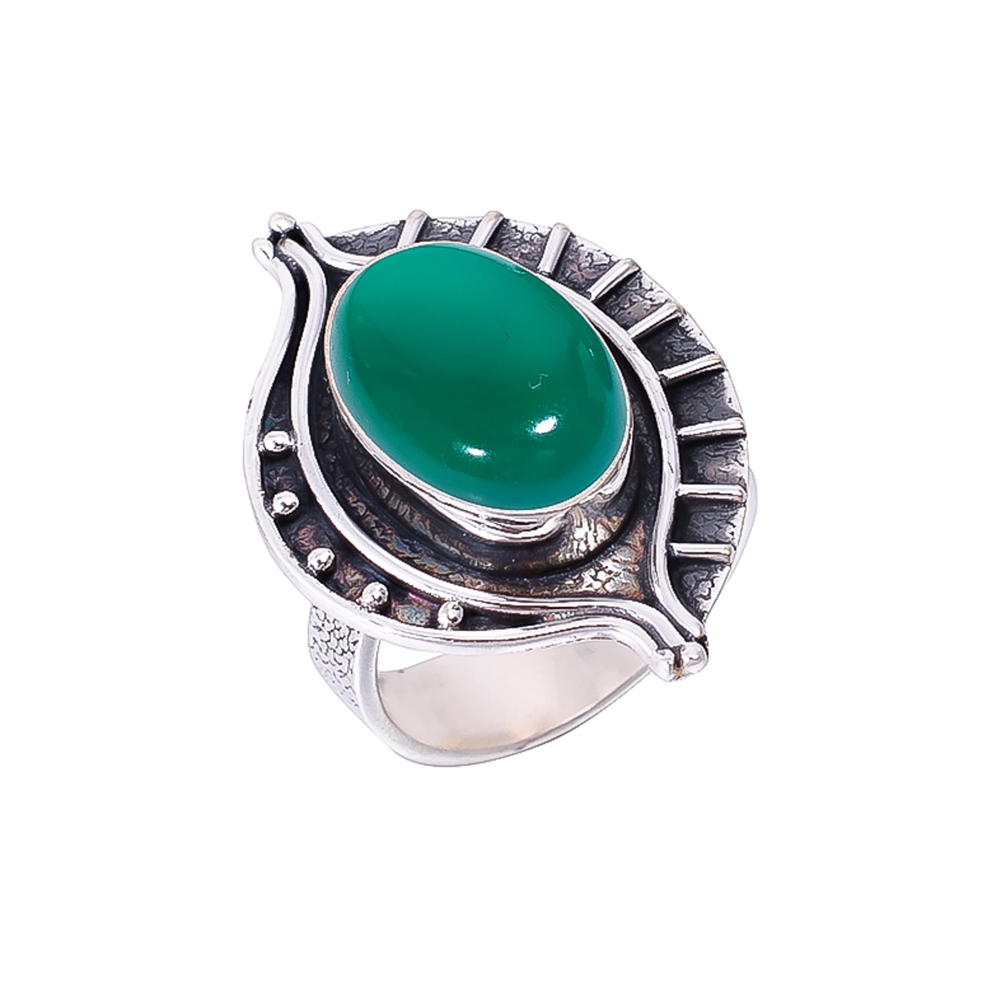 Green Onyx 925 Sterling Silver Ring