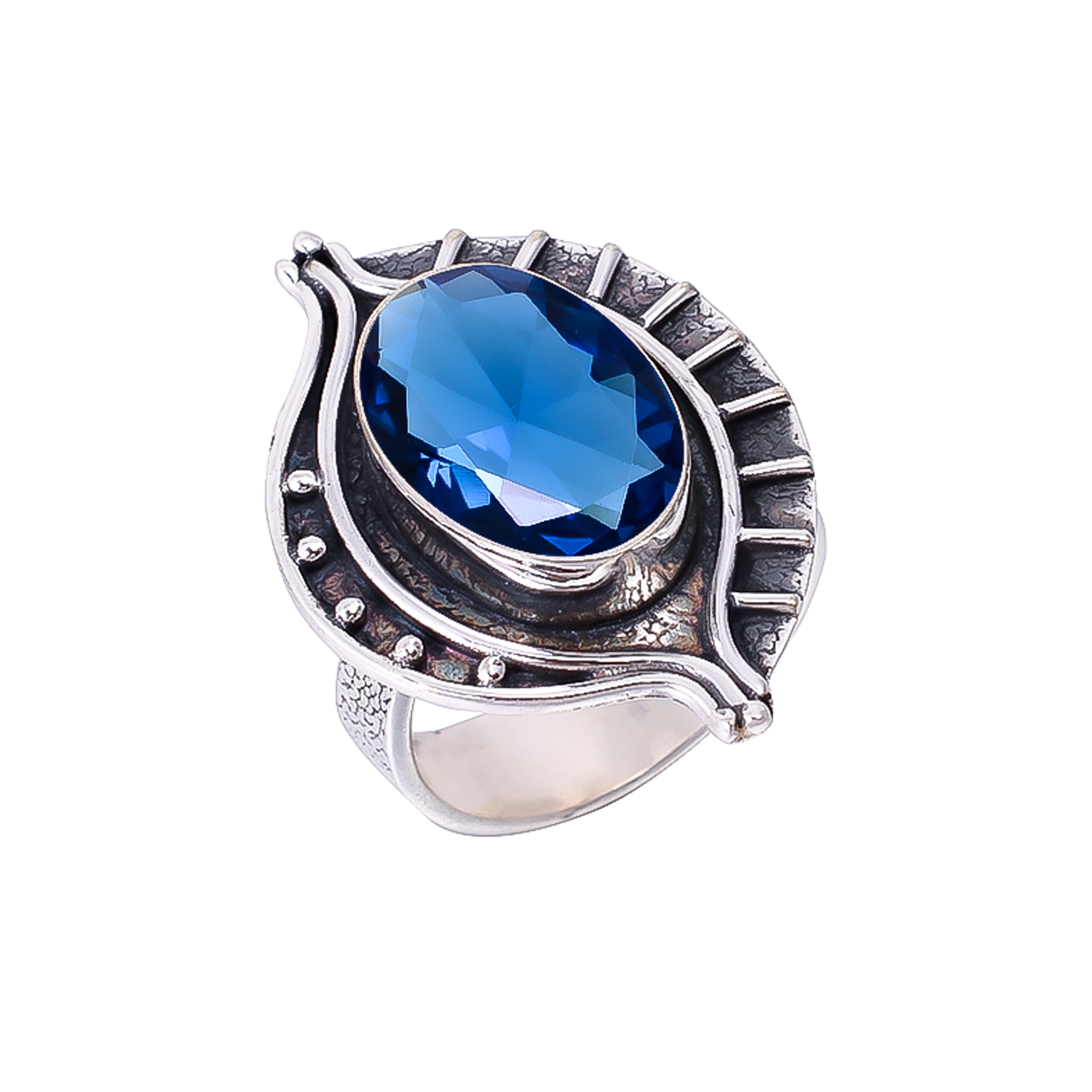 Blue Sapphire - Simulated 925 Sterling Silver Ring