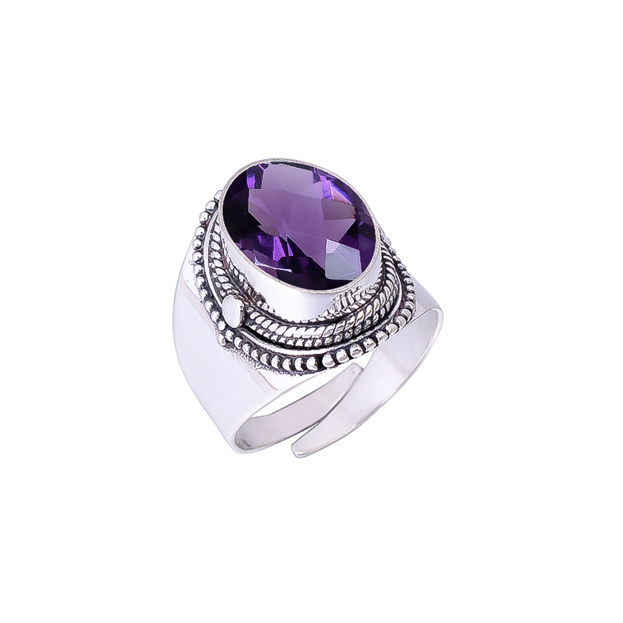 Purple Amethyst - Simulated 925 Sterling Silver Ring