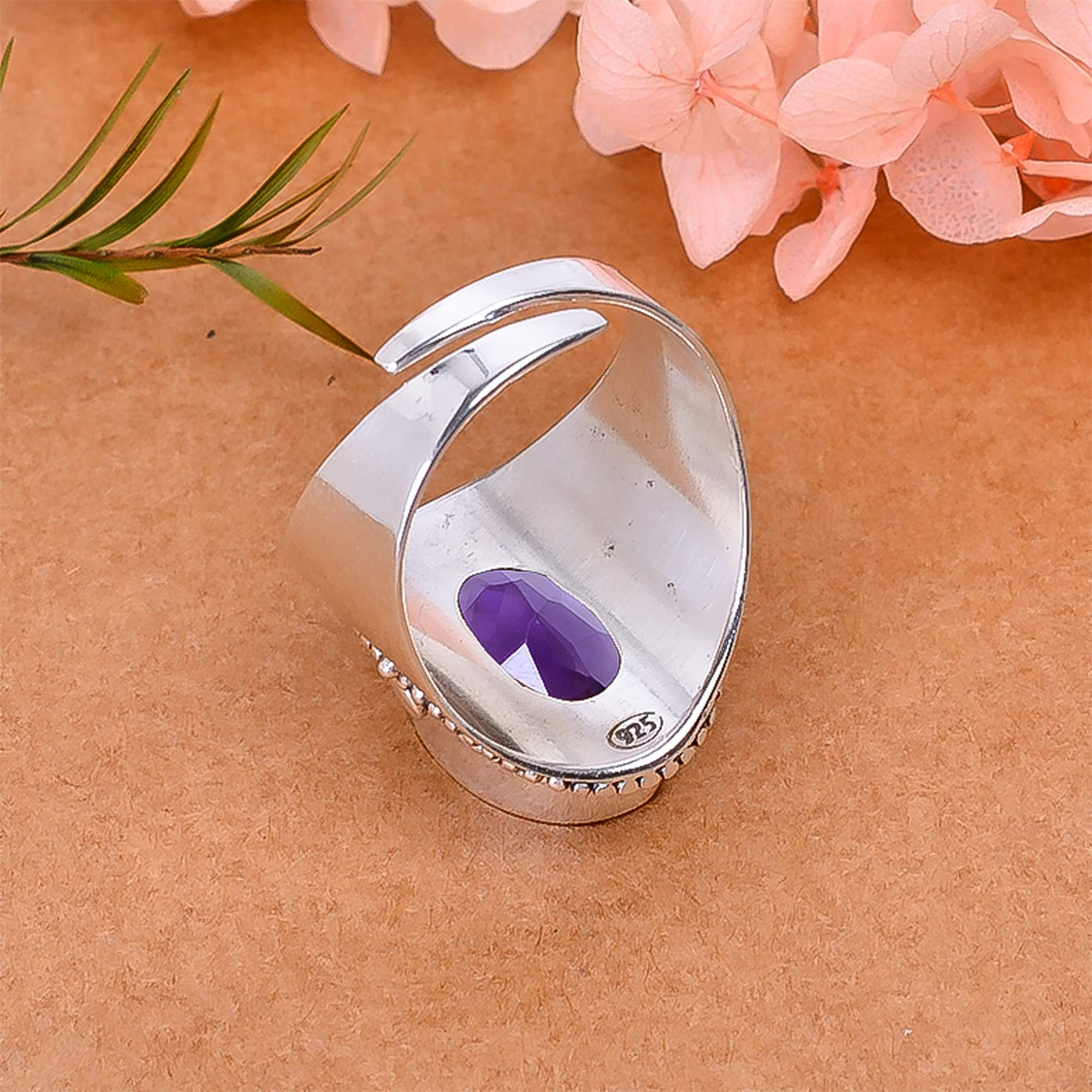 Purple Amethyst - Simulated 925 Sterling Silver Ring