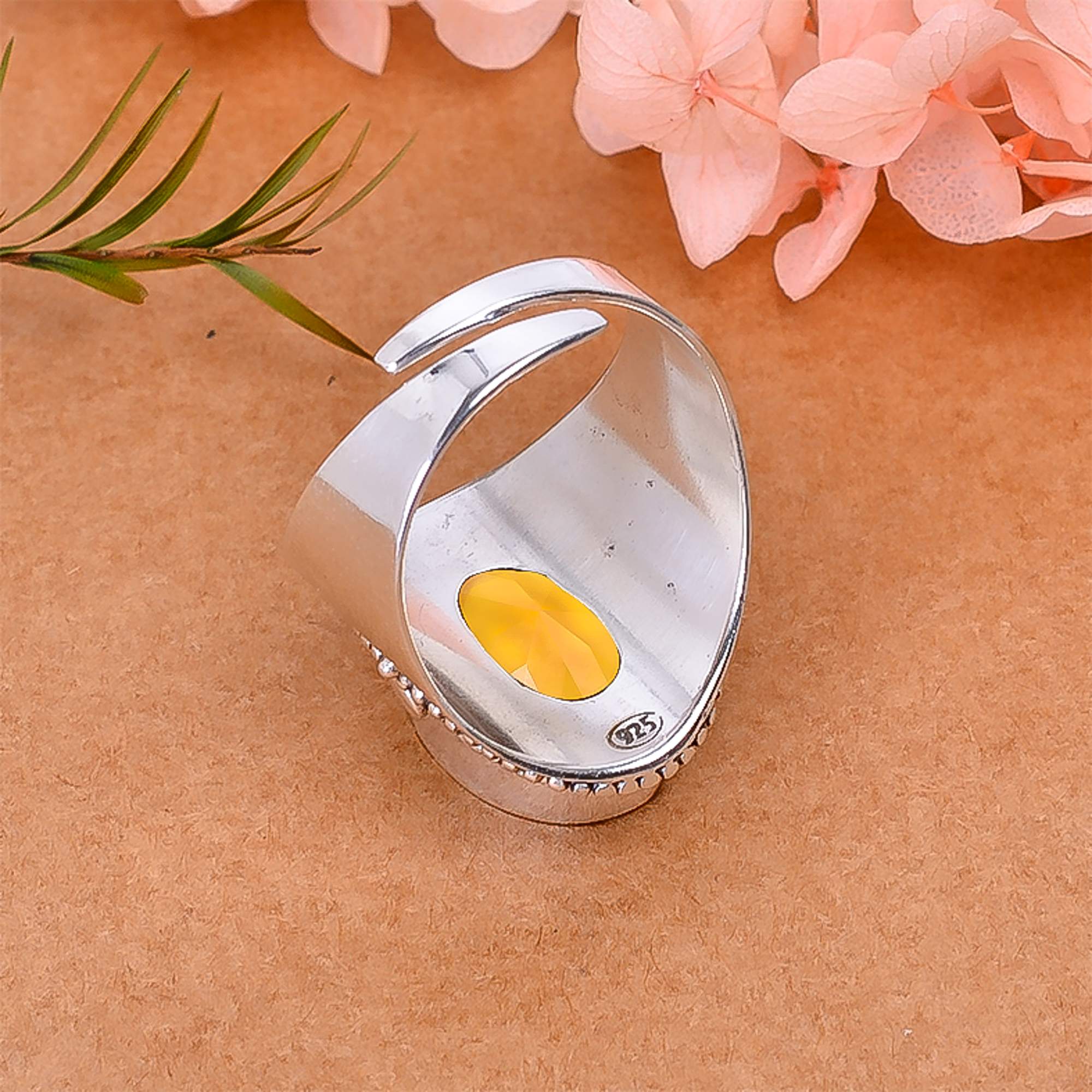 Citrine - Simulated 925 Sterling Silver Ring