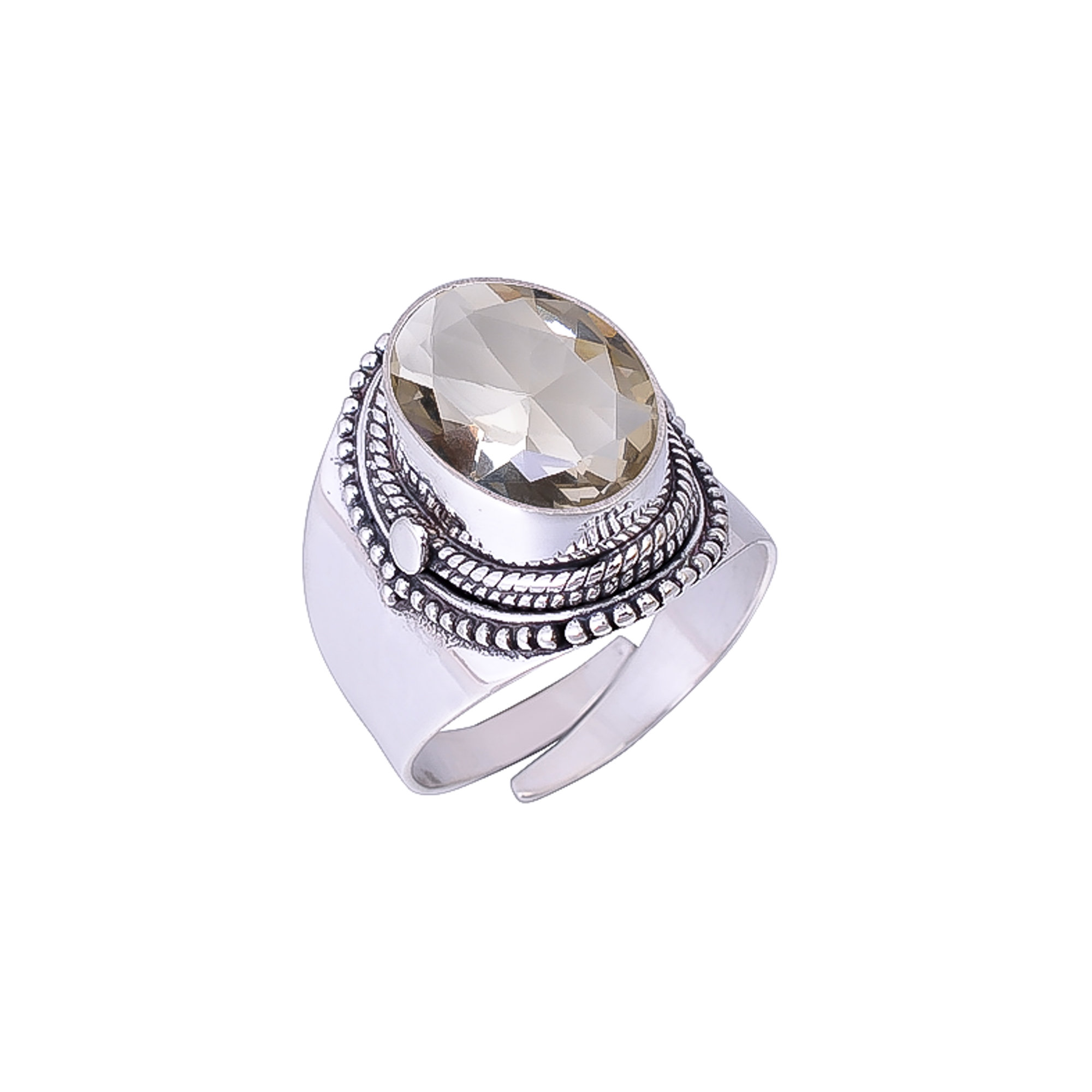 Smokey - Simulated 925 Sterling Silver Ring