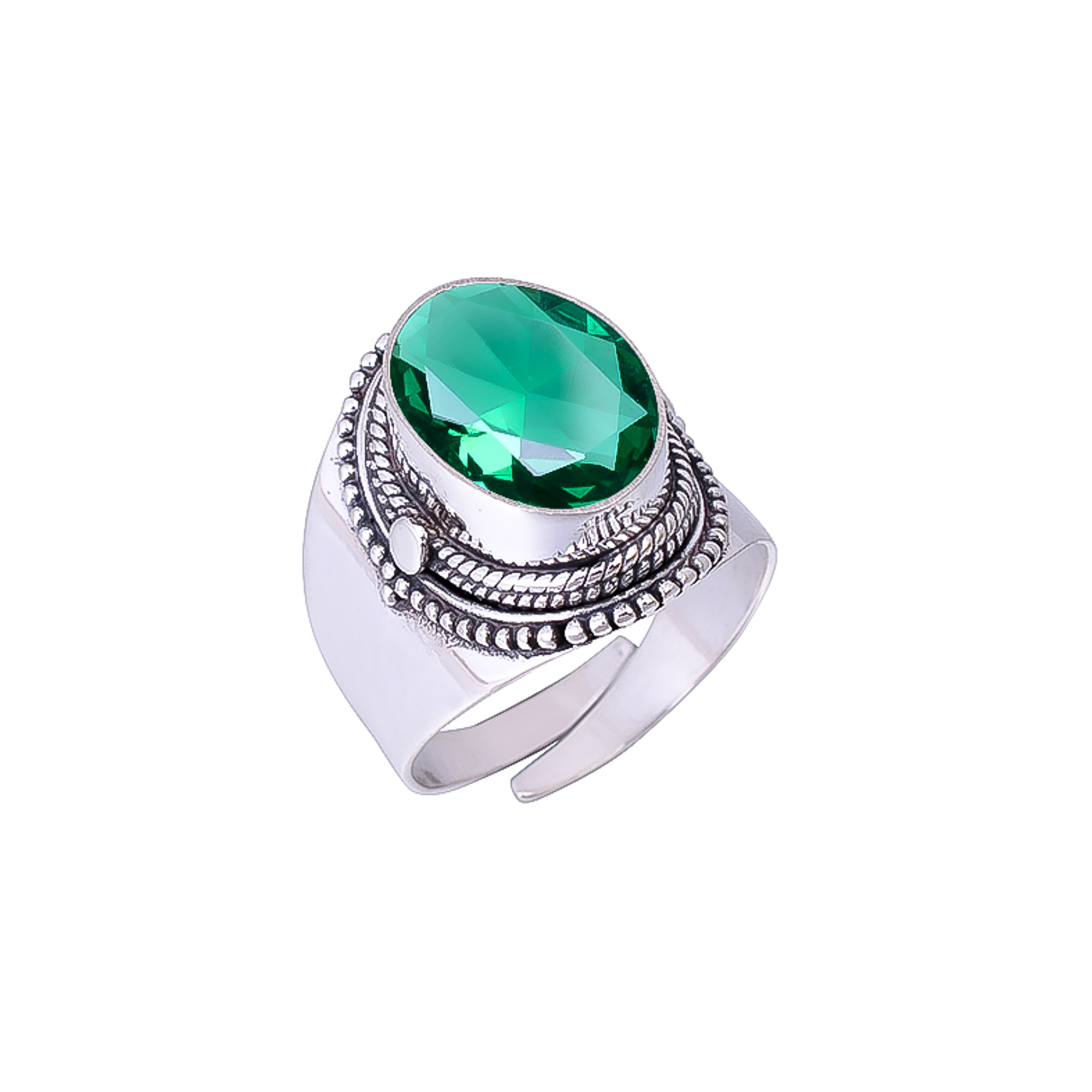 Tsavorite - Simulated 925 Sterling Silver Ring