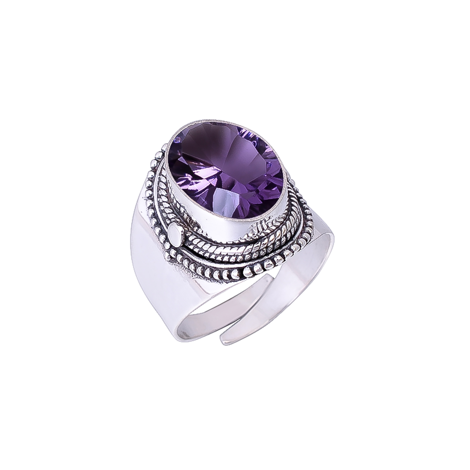 Purple Amethyst - Simulated 925 Sterling Silver Ring