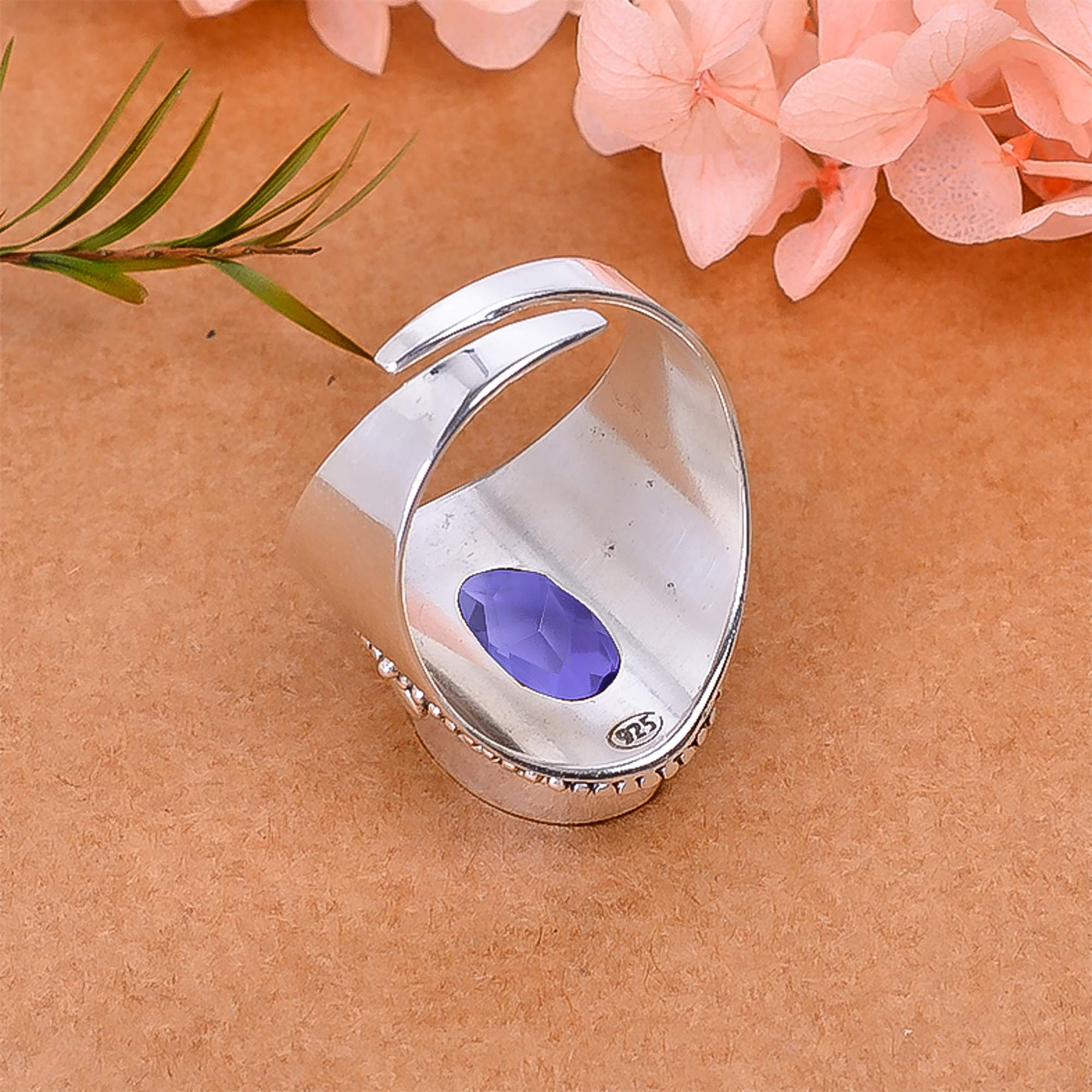 Iolite - Simulated 925 Sterling Silver Ring