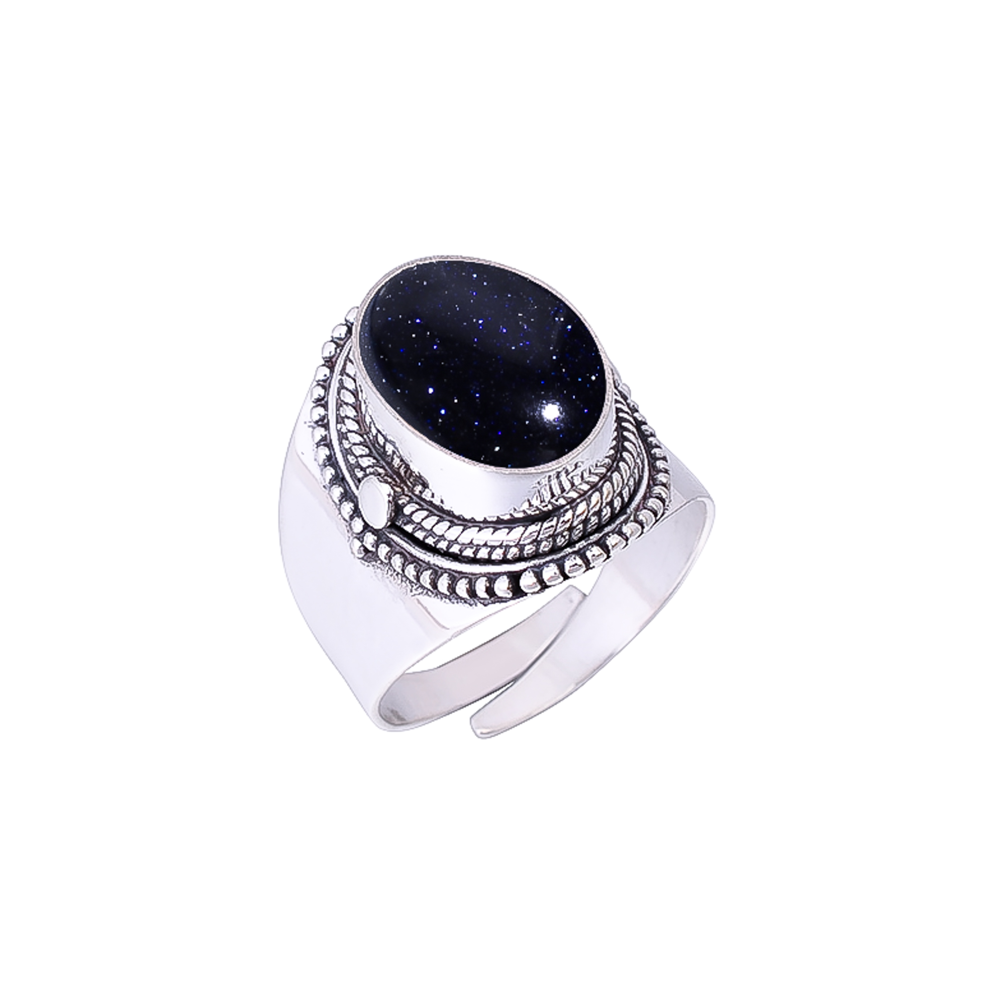 Blue Sunstone - Simulated 925 Sterling Silver Ring