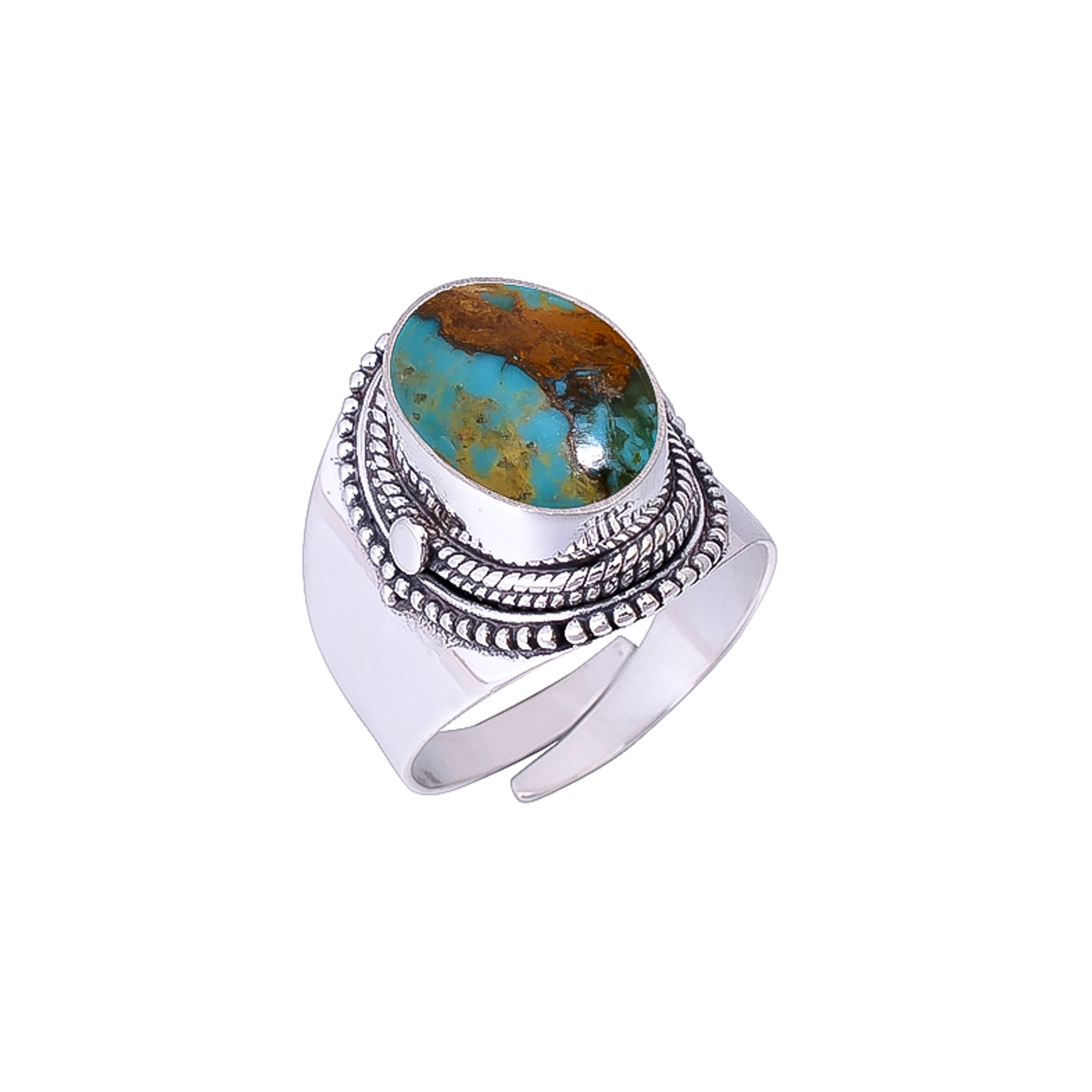 Copper Turquoise - Pilot Mountain 925 Sterling Silver Ring