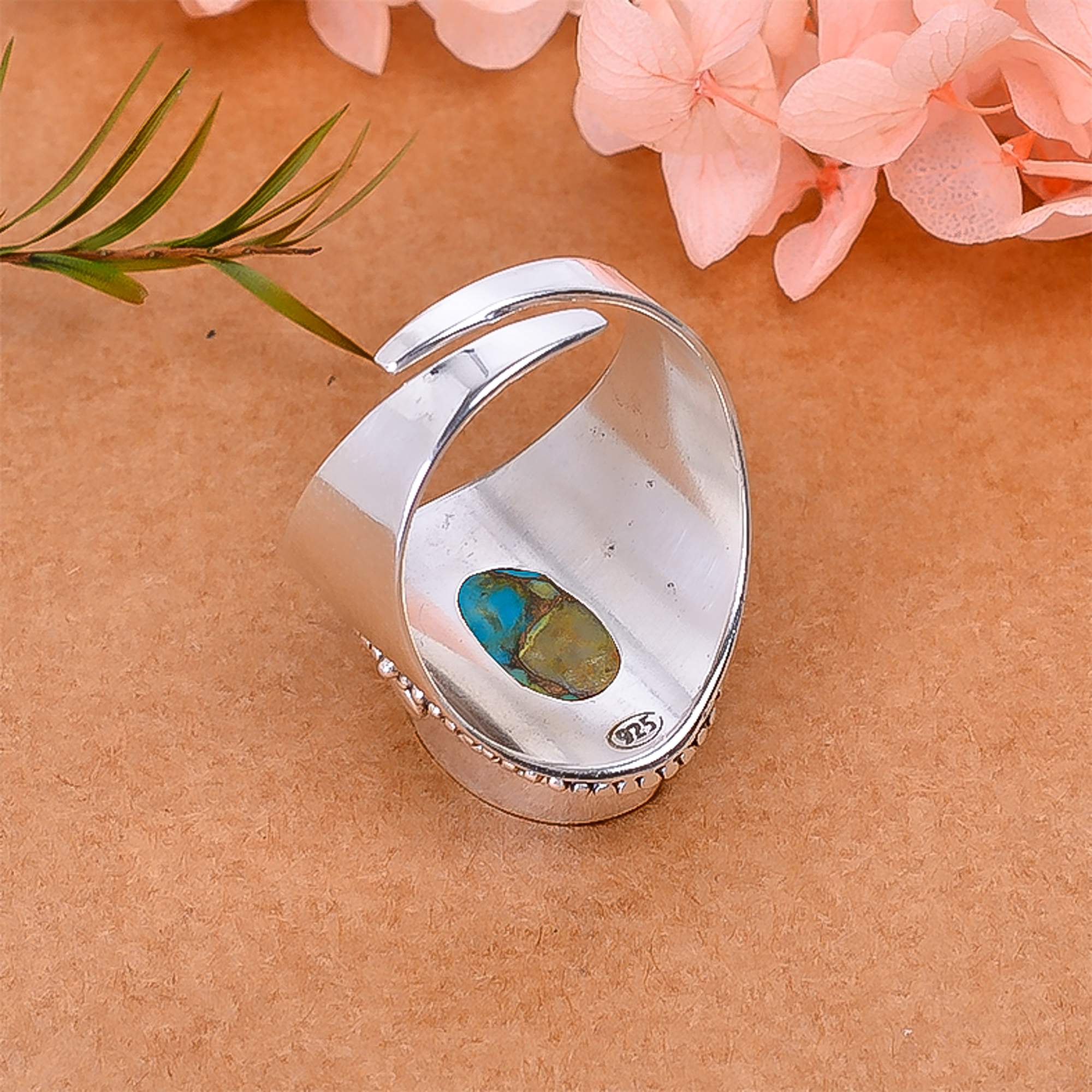 Copper Turquoise - Pilot Mountain 925 Sterling Silver Ring