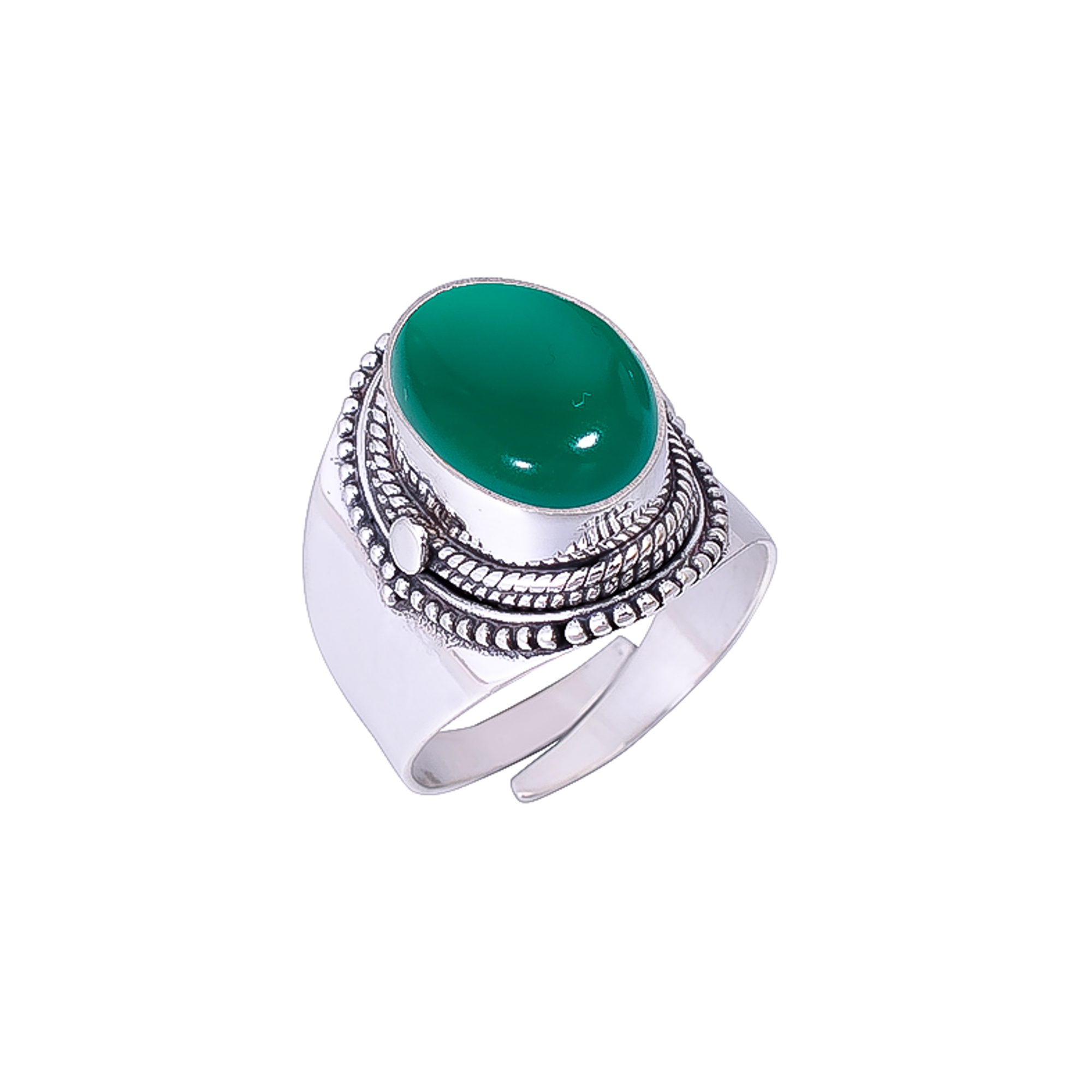 Green Onyx 925 Sterling Silver Ring