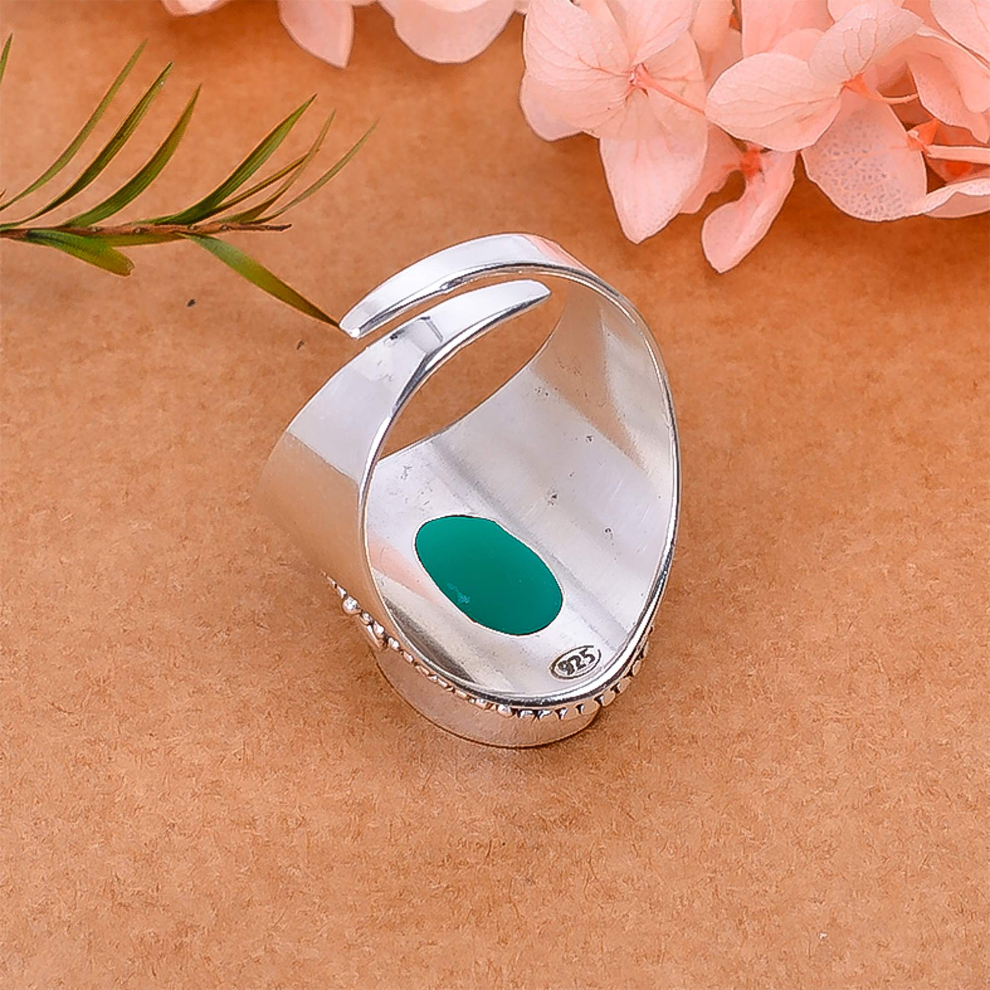 Green Onyx 925 Sterling Silver Ring