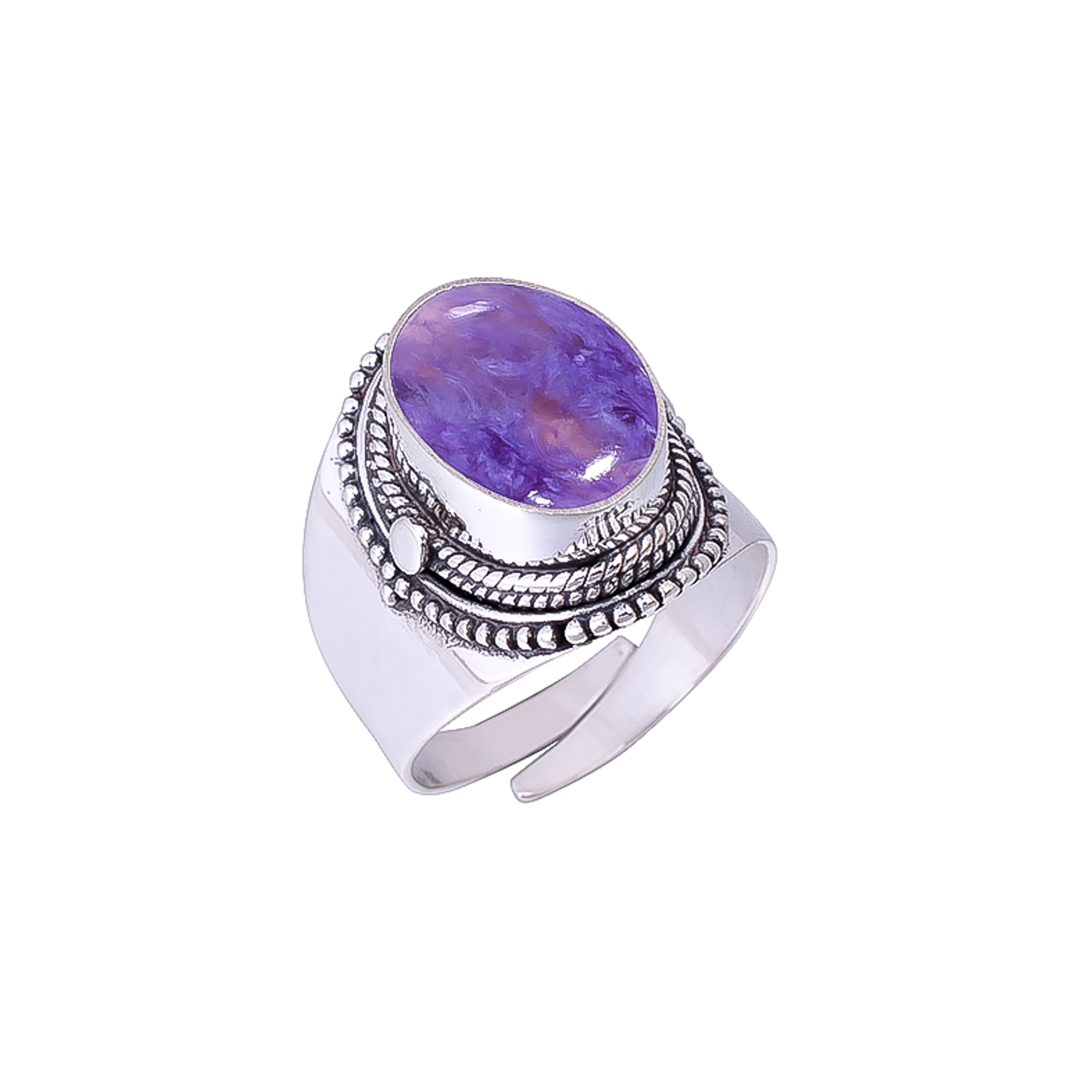 Purple Charoite - Siberia 925 Sterling Silver Ring