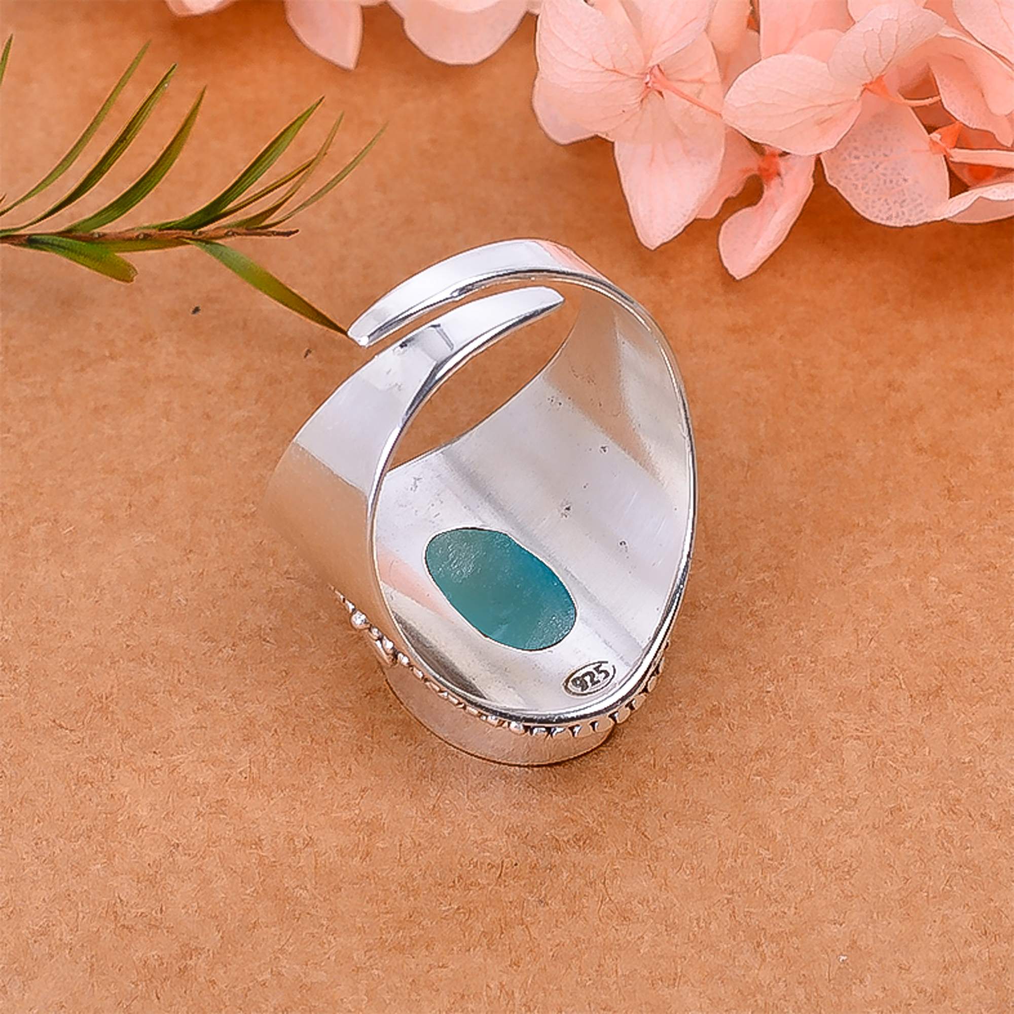 Black Titanium Agate Drusy 925 Sterling Silver Ring