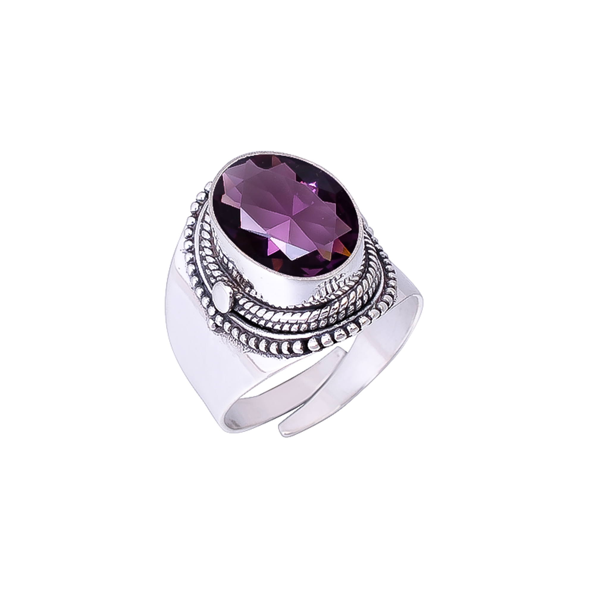 Purple Amethyst - Simulated 925 Sterling Silver Ring