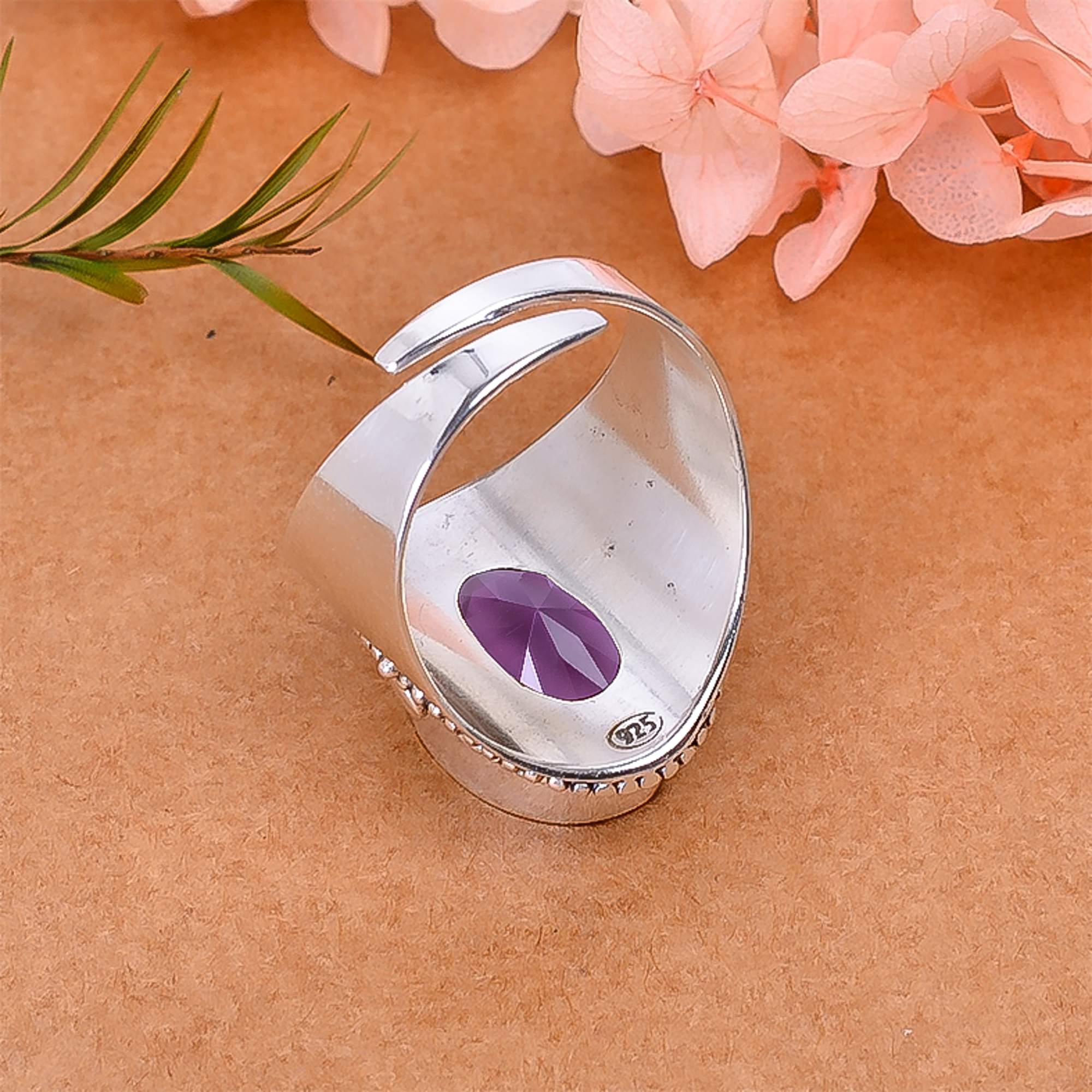 Purple Amethyst - Simulated 925 Sterling Silver Ring