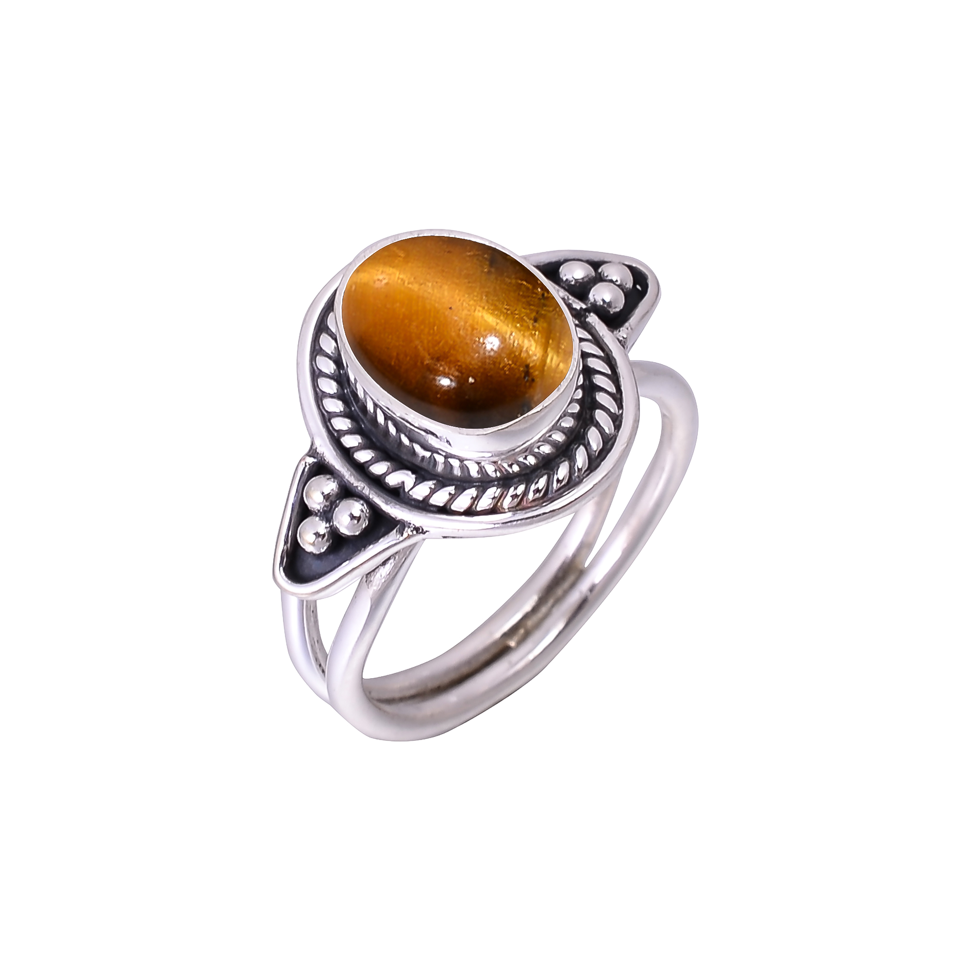 Yellow Tiger Eye - South Africa Designer  Handmade Oxidised 925 Sterling Silver Ring