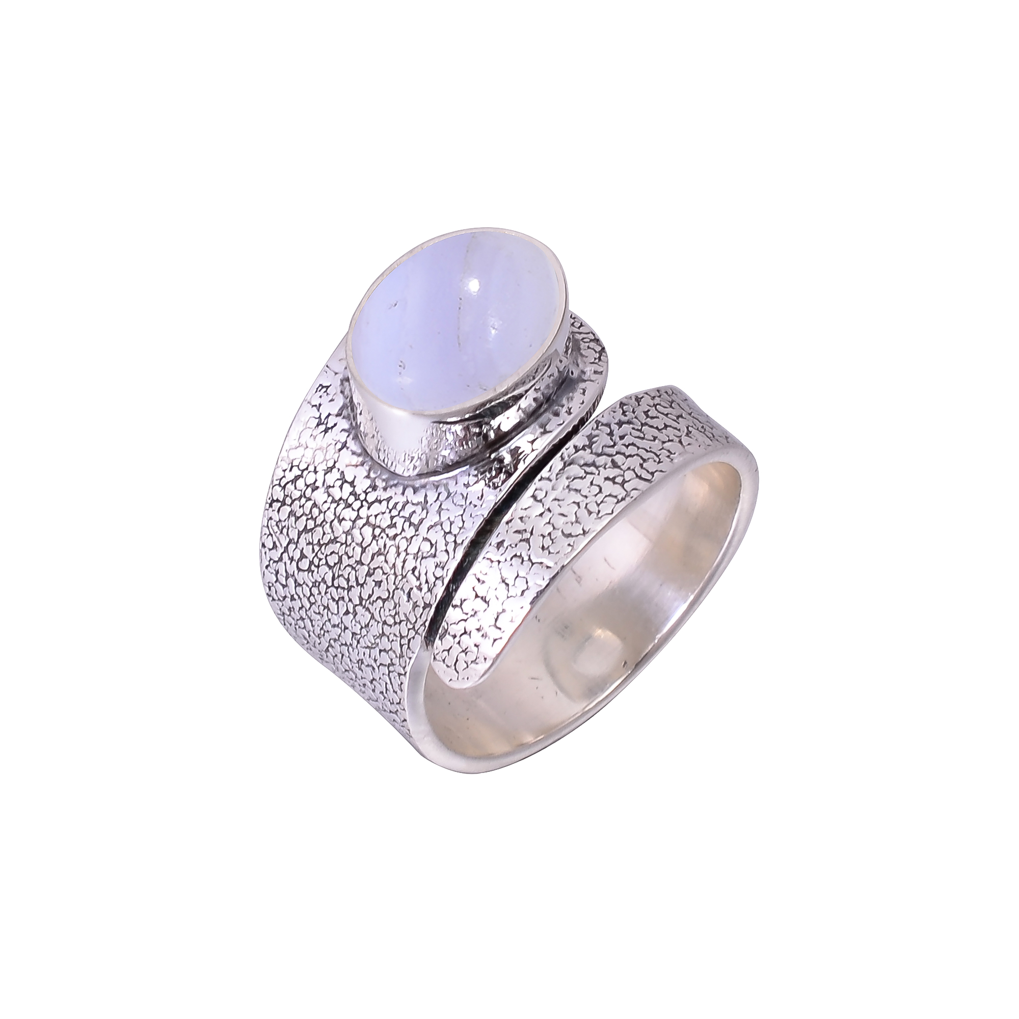 Blue Lace Agate - Namibia 925 Sterling Silver Ring