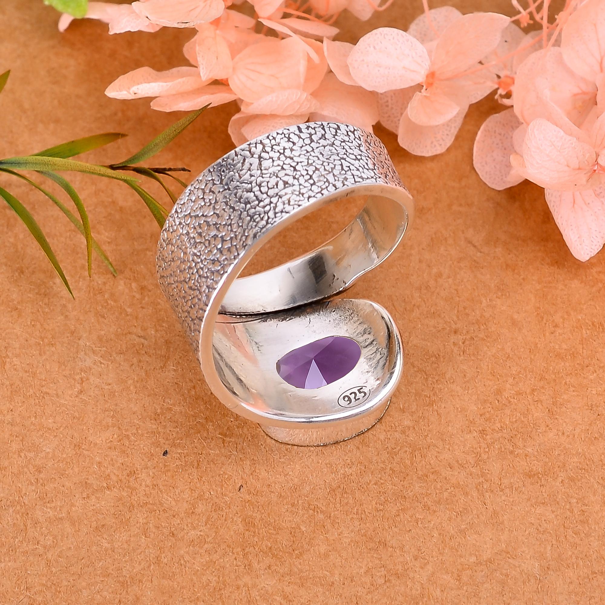 Purple Amethyst - Simulated 925 Sterling Silver Ring