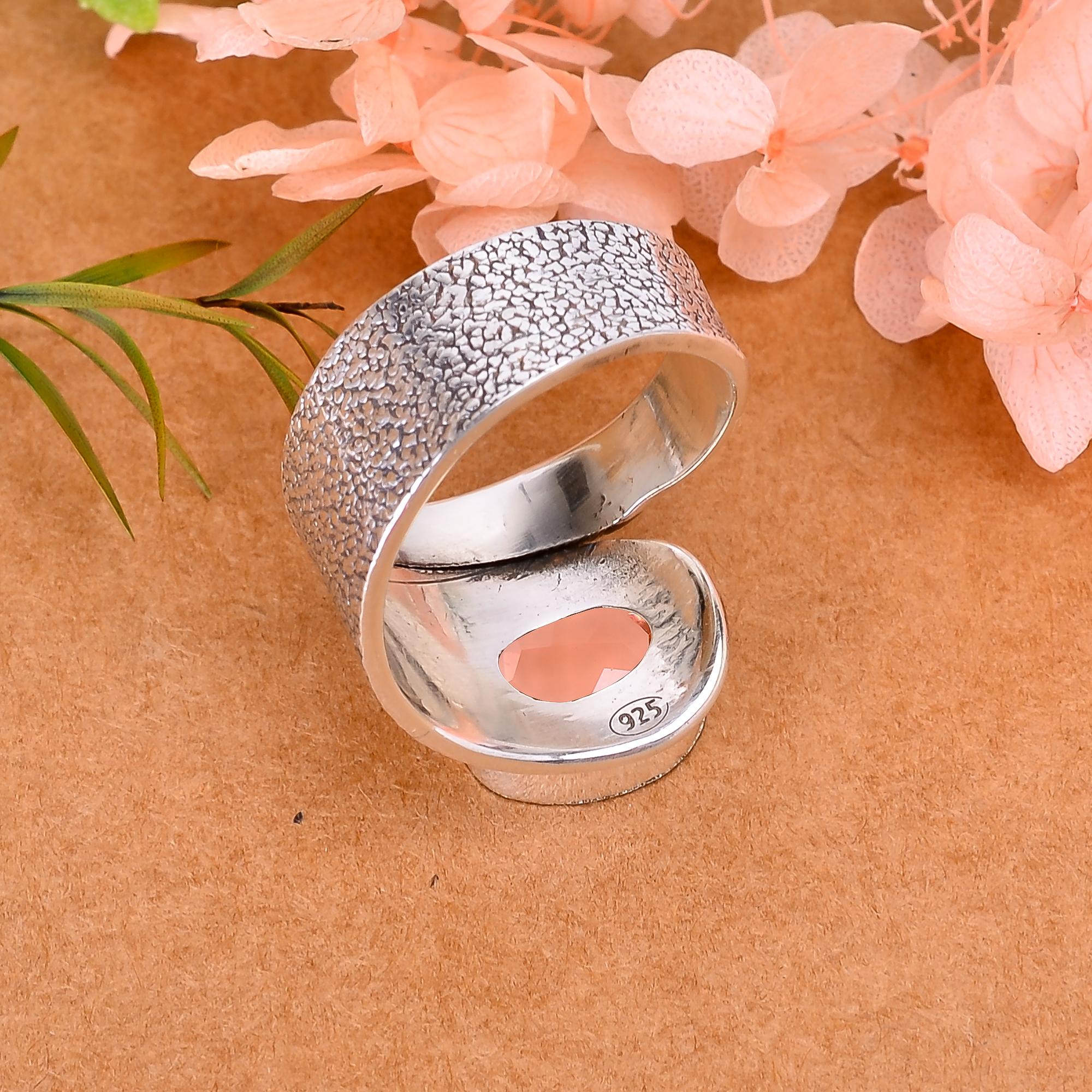Morganite - Simulated 925 Sterling Silver Ring