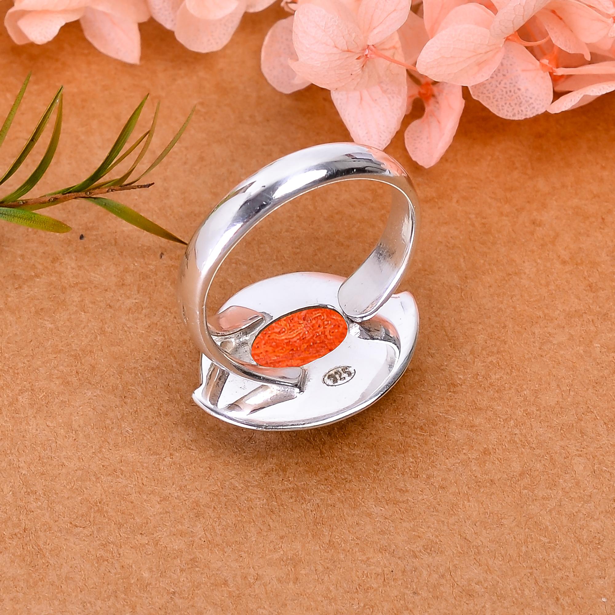 Sponge Coral  - Italy Designer Handmade 925 Sterling Silver Ring