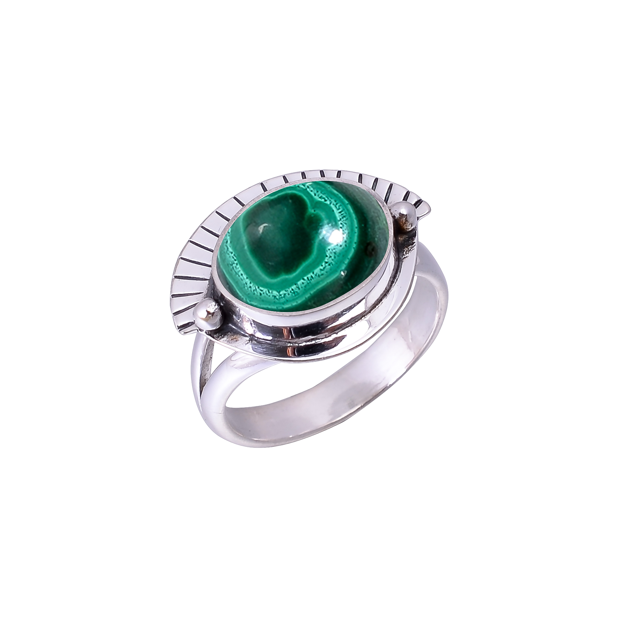Malachite - Congo Designer Handmade 925 Sterling Silver Ring
