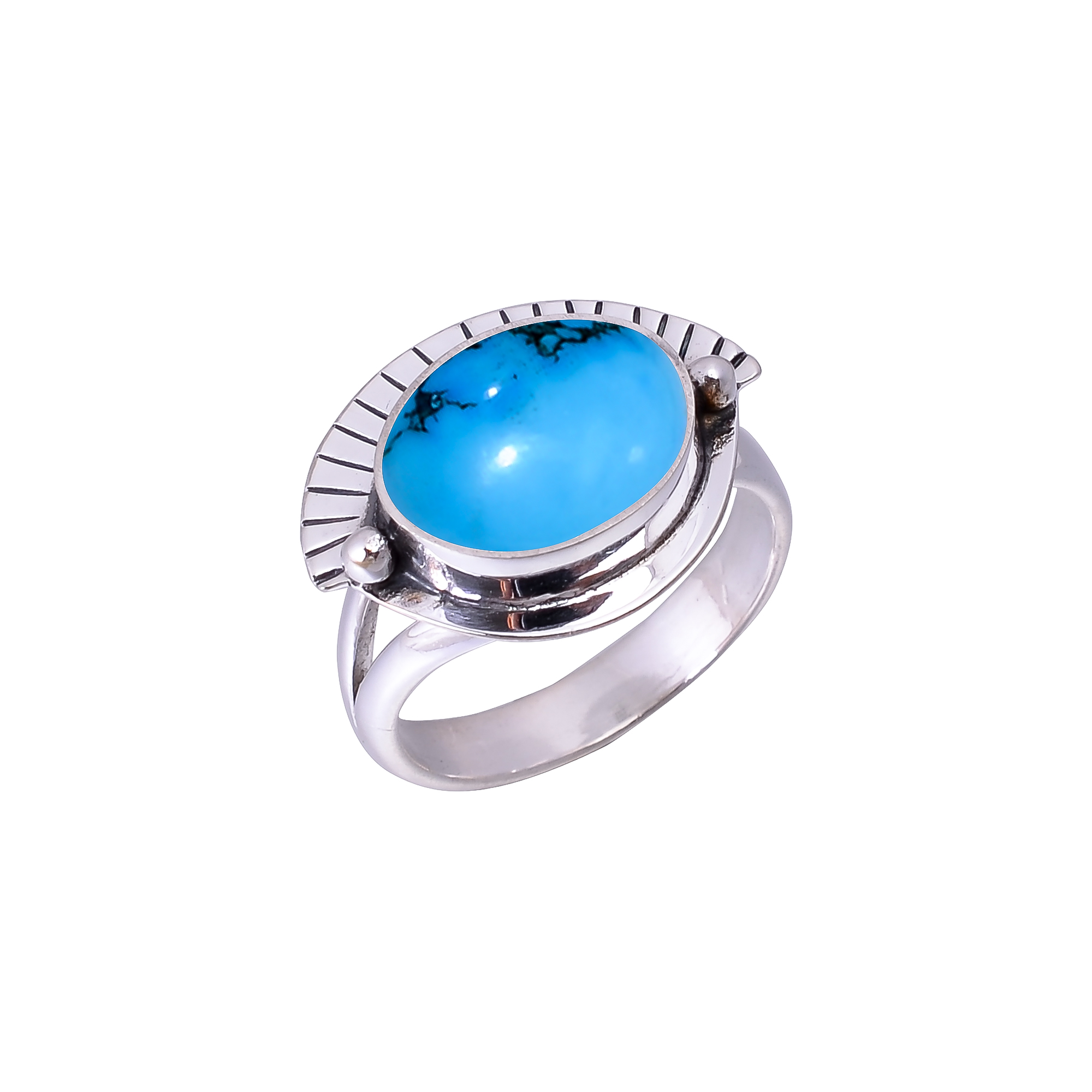 Magnesite Turquoise Designer Handmade 925 Sterling Silver Ring