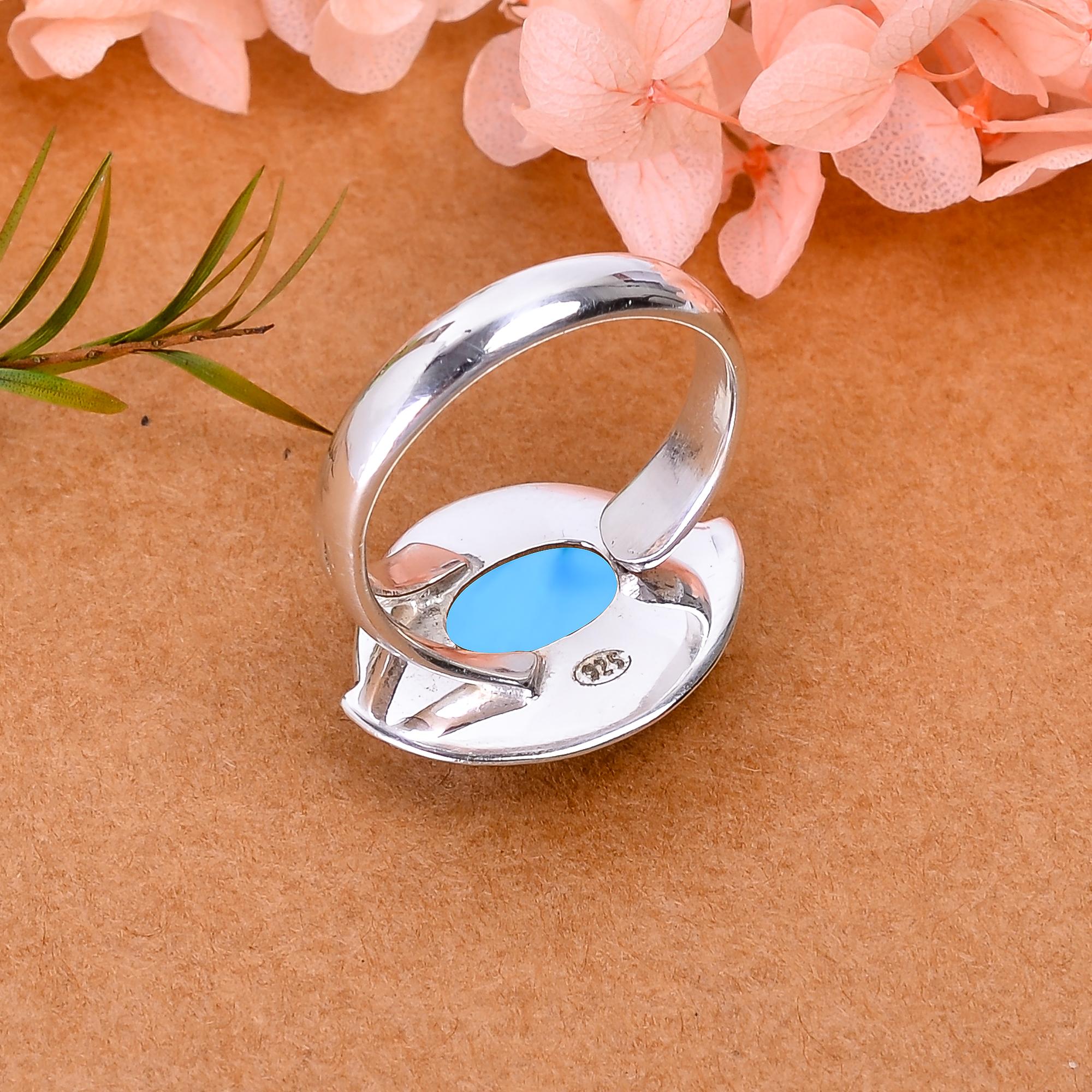 Magnesite Turquoise Designer Handmade 925 Sterling Silver Ring