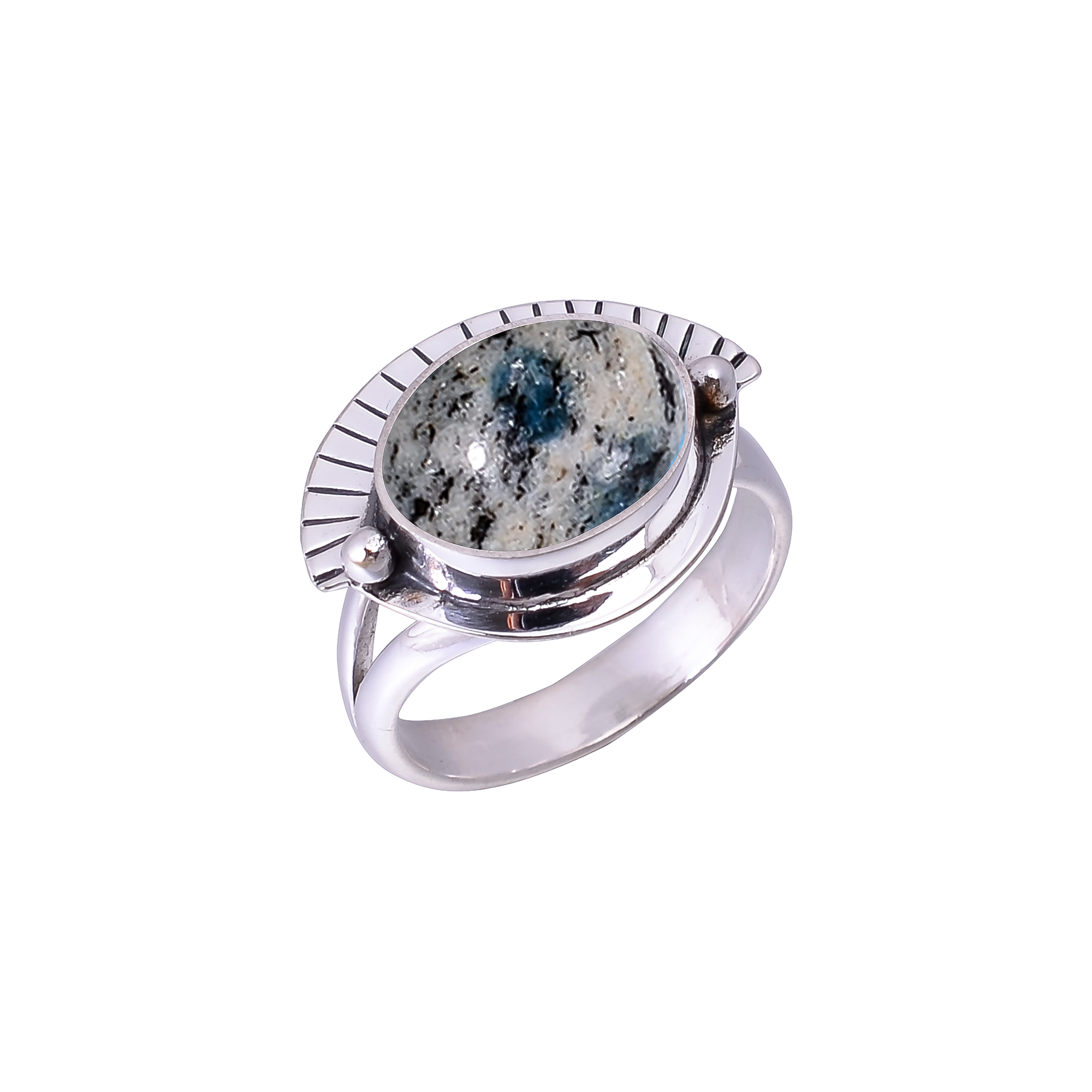 K2 Blue Azurite - Pakistan Designer Handmade 925 Sterling Silver Ring