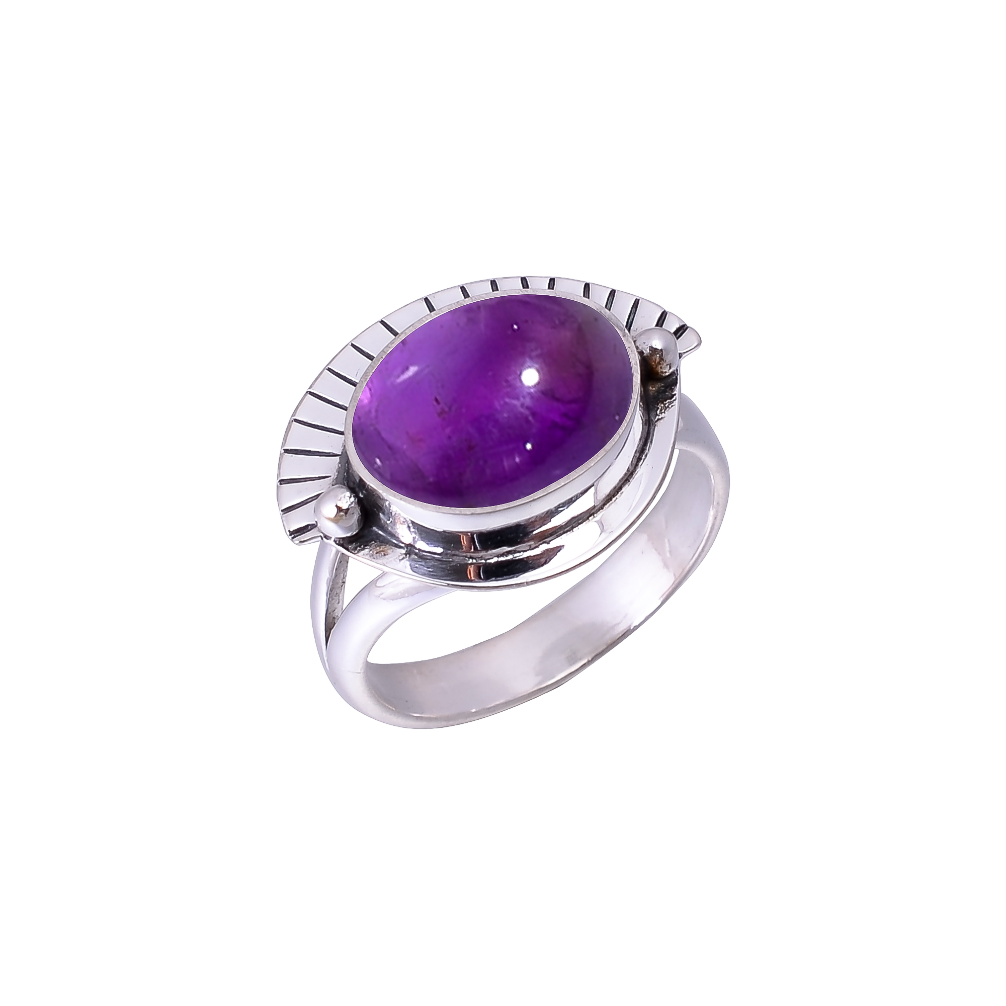 Purple Amethyst - Brazil Designer Handmade 925 Sterling Silver Ring